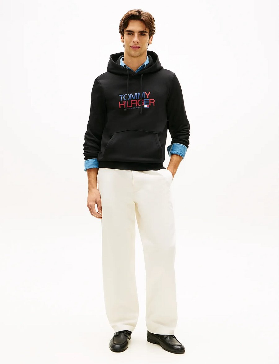 Tommy Hilfiger - BRAND LOVE BIG TEXT HOODY - hoodies - black - 3