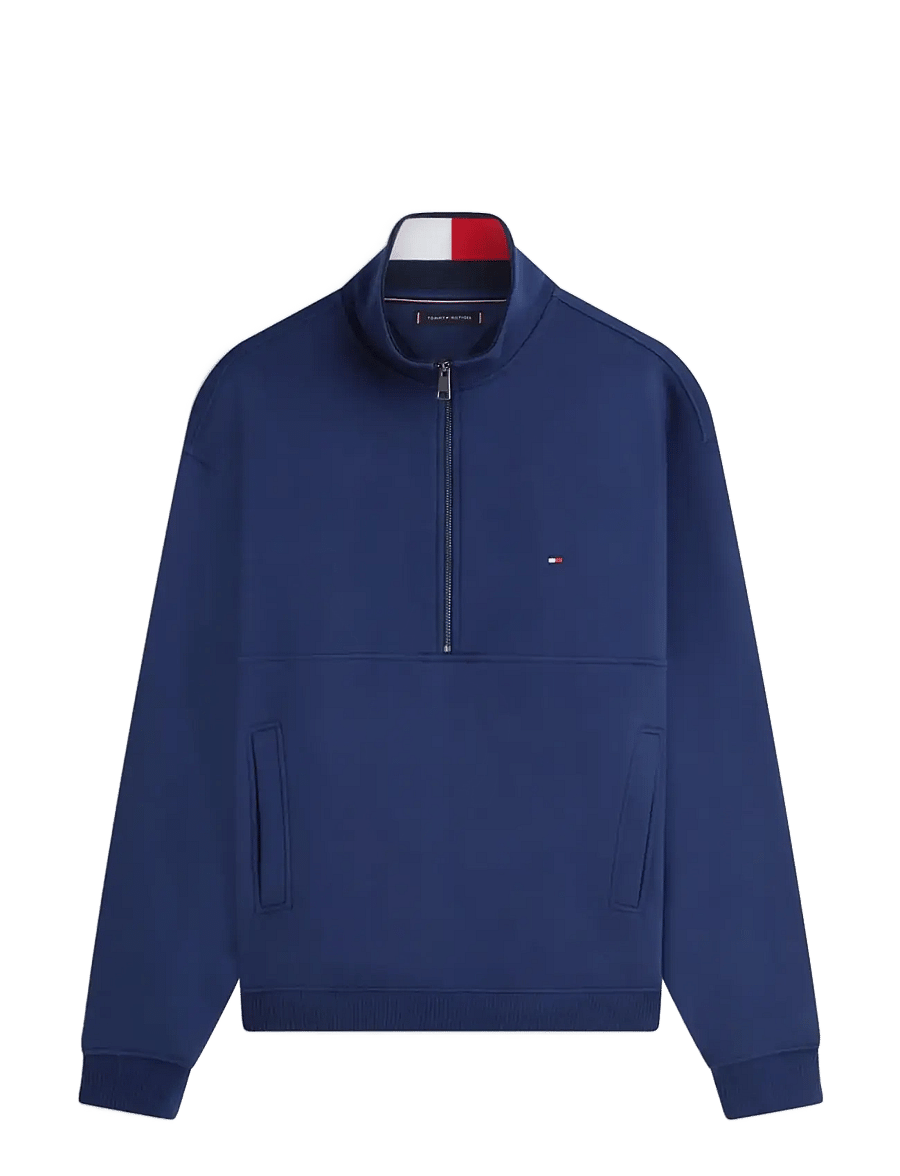 Tommy Hilfiger - FLAG 1/4 ZIP - poolpika lukuga džemprid - carbon navy - 1