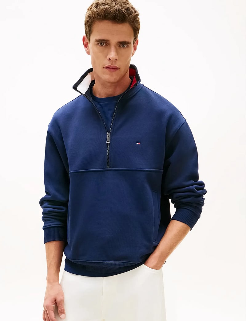 Tommy Hilfiger - FLAG 1/4 ZIP - half zip-trøjer - carbon navy - 0