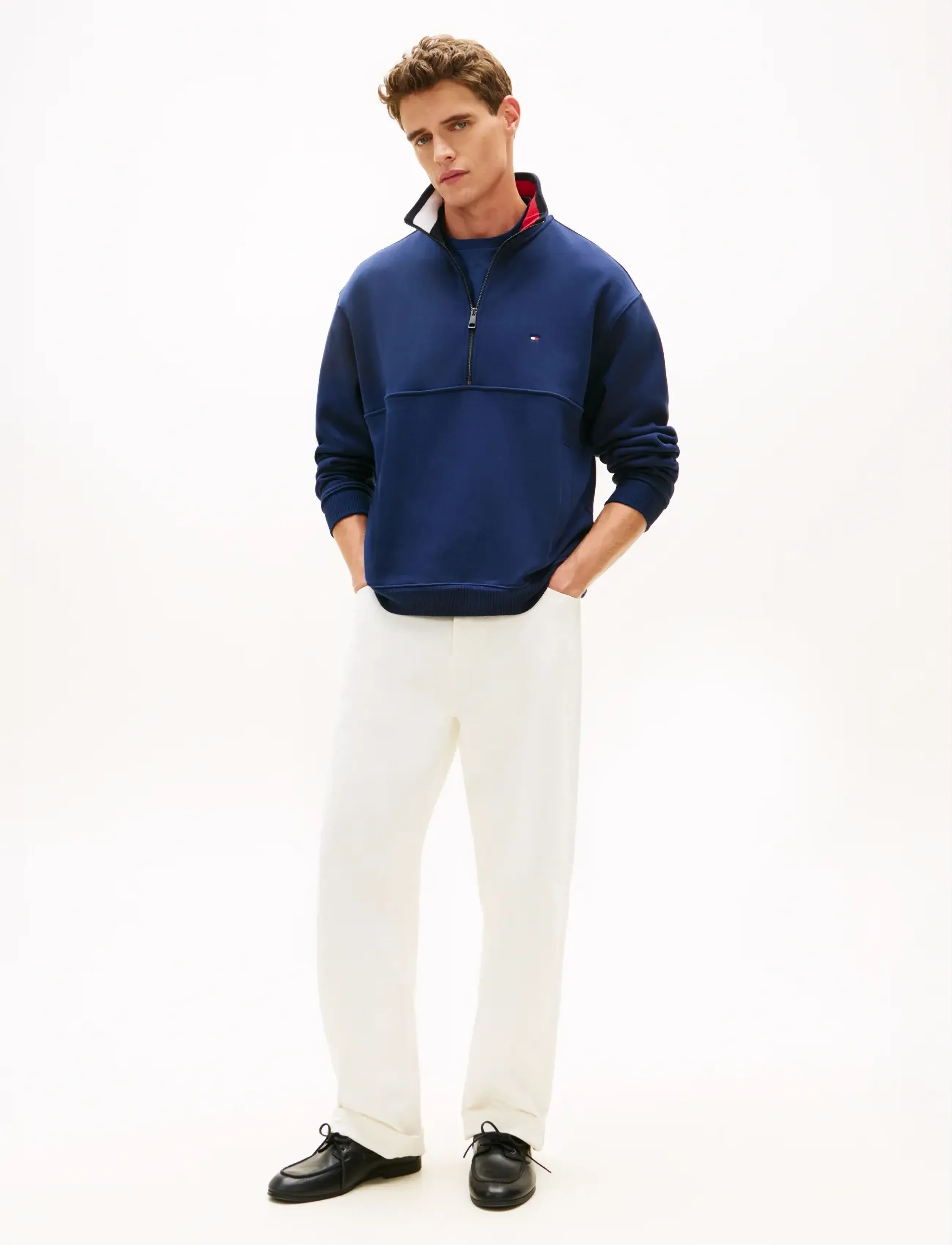 Tommy Hilfiger - FLAG 1/4 ZIP - poolpika lukuga džemprid - carbon navy - 3