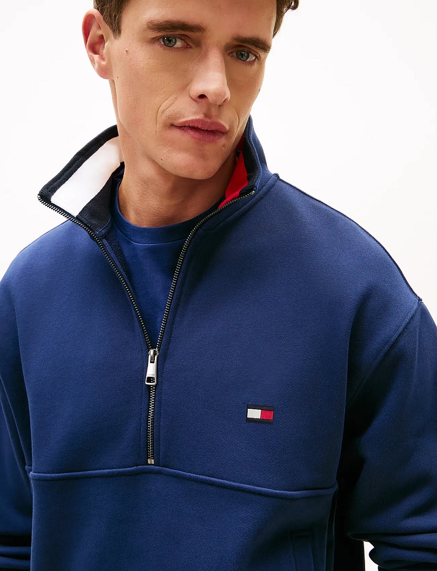 Tommy Hilfiger - FLAG 1/4 ZIP - sweatshirts - carbon navy - 3