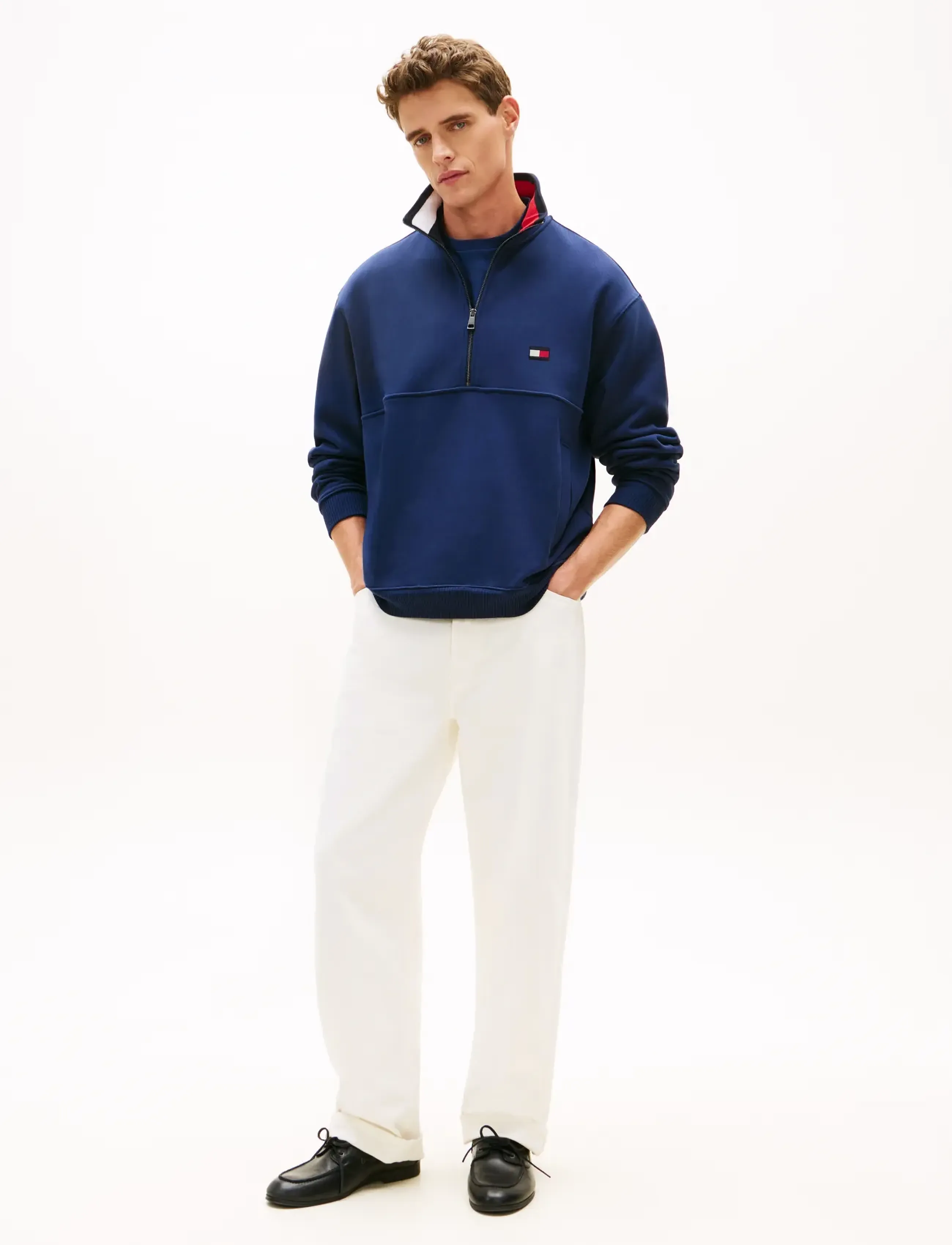 Tommy Hilfiger - FLAG 1/4 ZIP - sweatshirts - carbon navy - 4