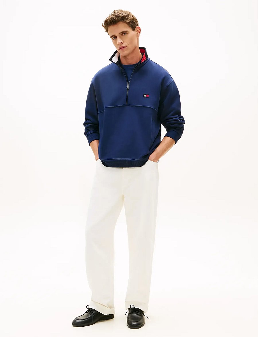 Tommy Hilfiger - FLAG 1/4 ZIP - sweatshirts - carbon navy - 4