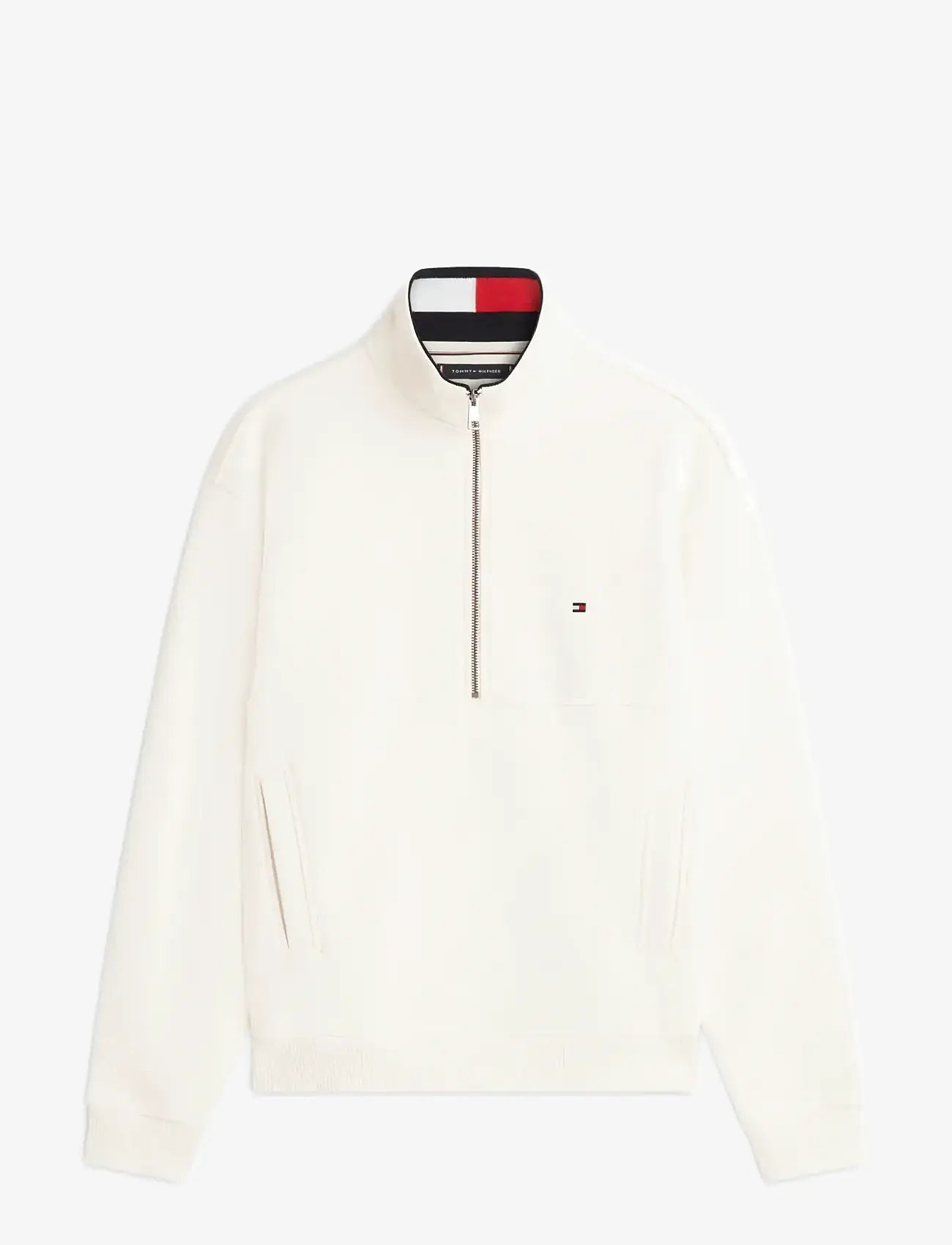 Tommy Hilfiger - FLAG 1/4 ZIP - half zip-trøjer - ivory petal - 1