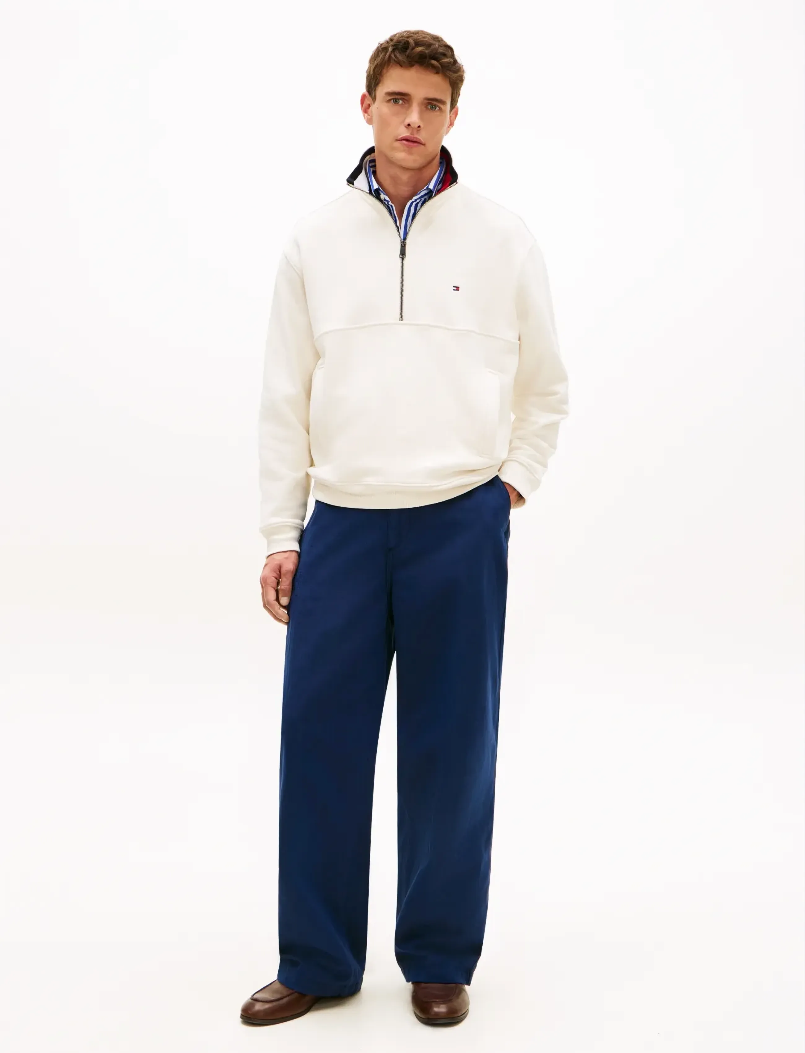 Tommy Hilfiger - FLAG 1/4 ZIP - half zip jumpers - ivory petal - 3