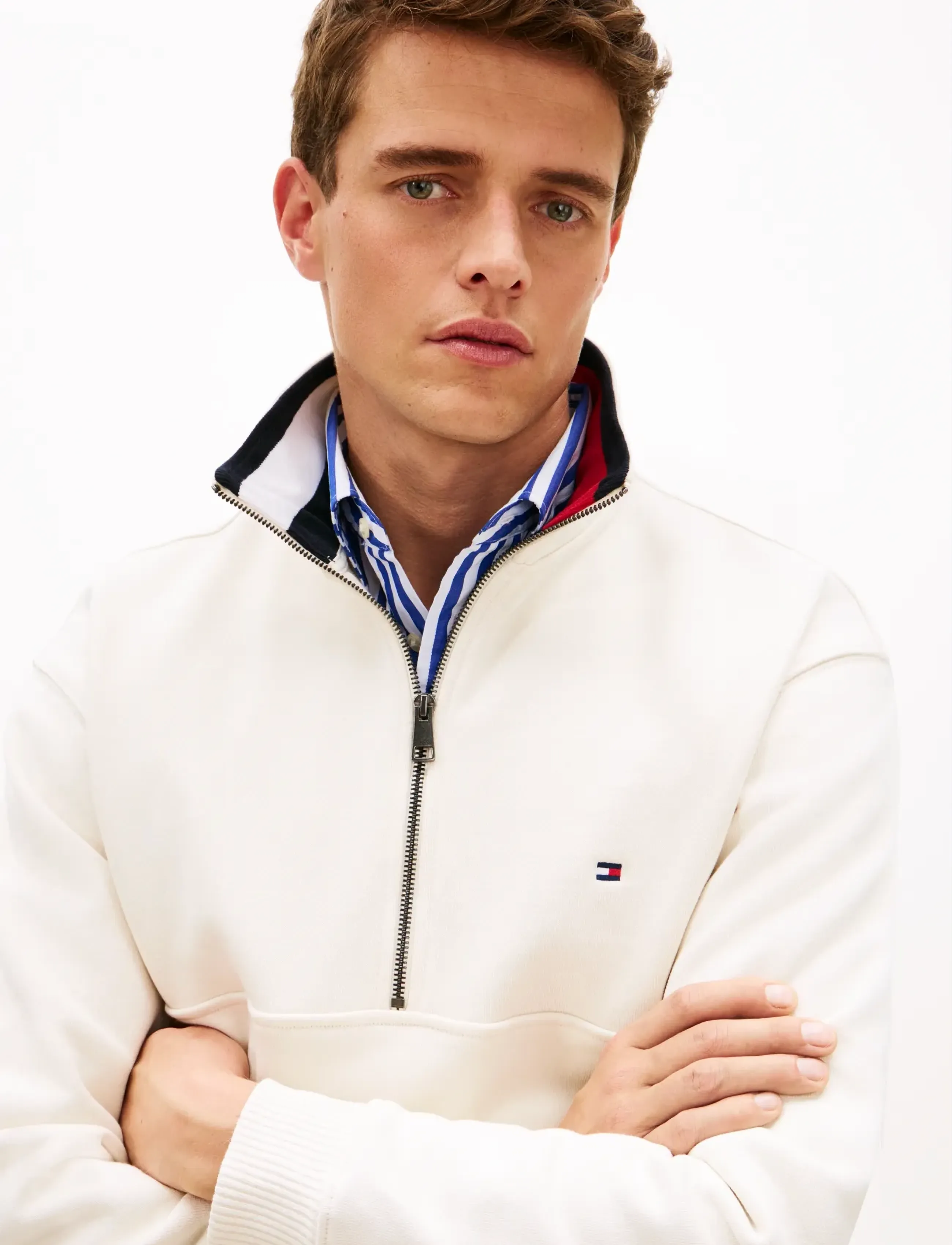 Tommy Hilfiger - FLAG 1/4 ZIP - half zip jumpers - ivory petal - 4