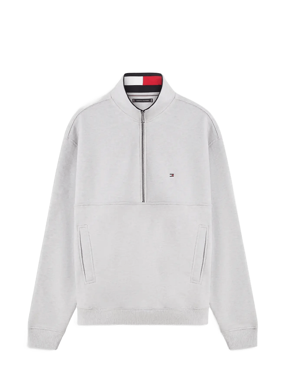 Tommy Hilfiger - FLAG 1/4 ZIP - pullover mit halbem reißverschluss - light grey heather - 1