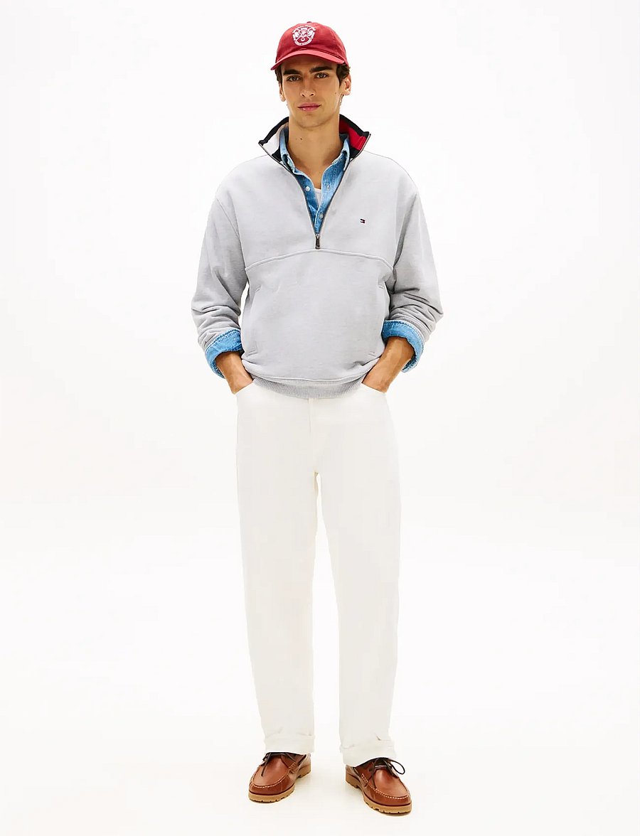 Tommy Hilfiger - FLAG 1/4 ZIP - pullover mit halbem reißverschluss - light grey heather - 3