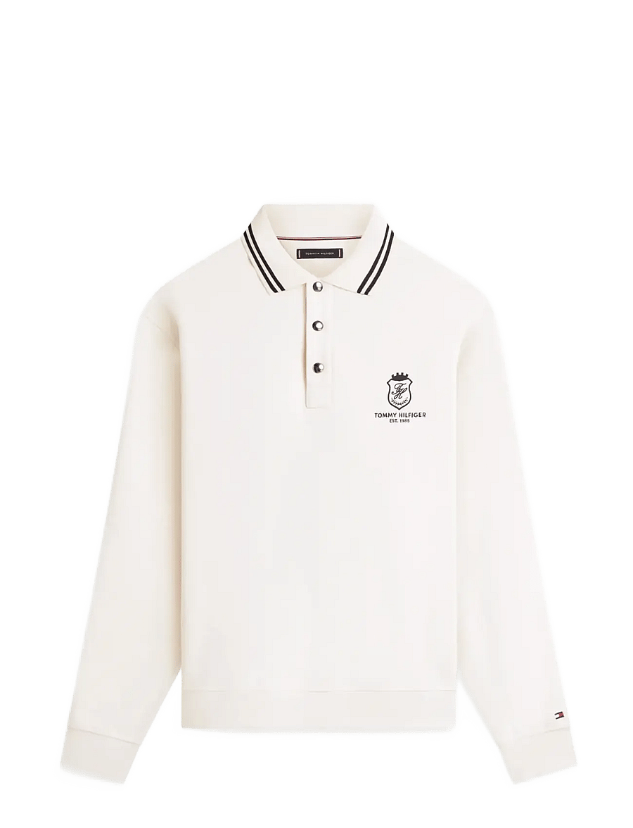 Tommy Hilfiger - COUNTRY CLUB RUGBY SWEATSHIRT - poloer i strik med lange ærmer - ivory petal - 1