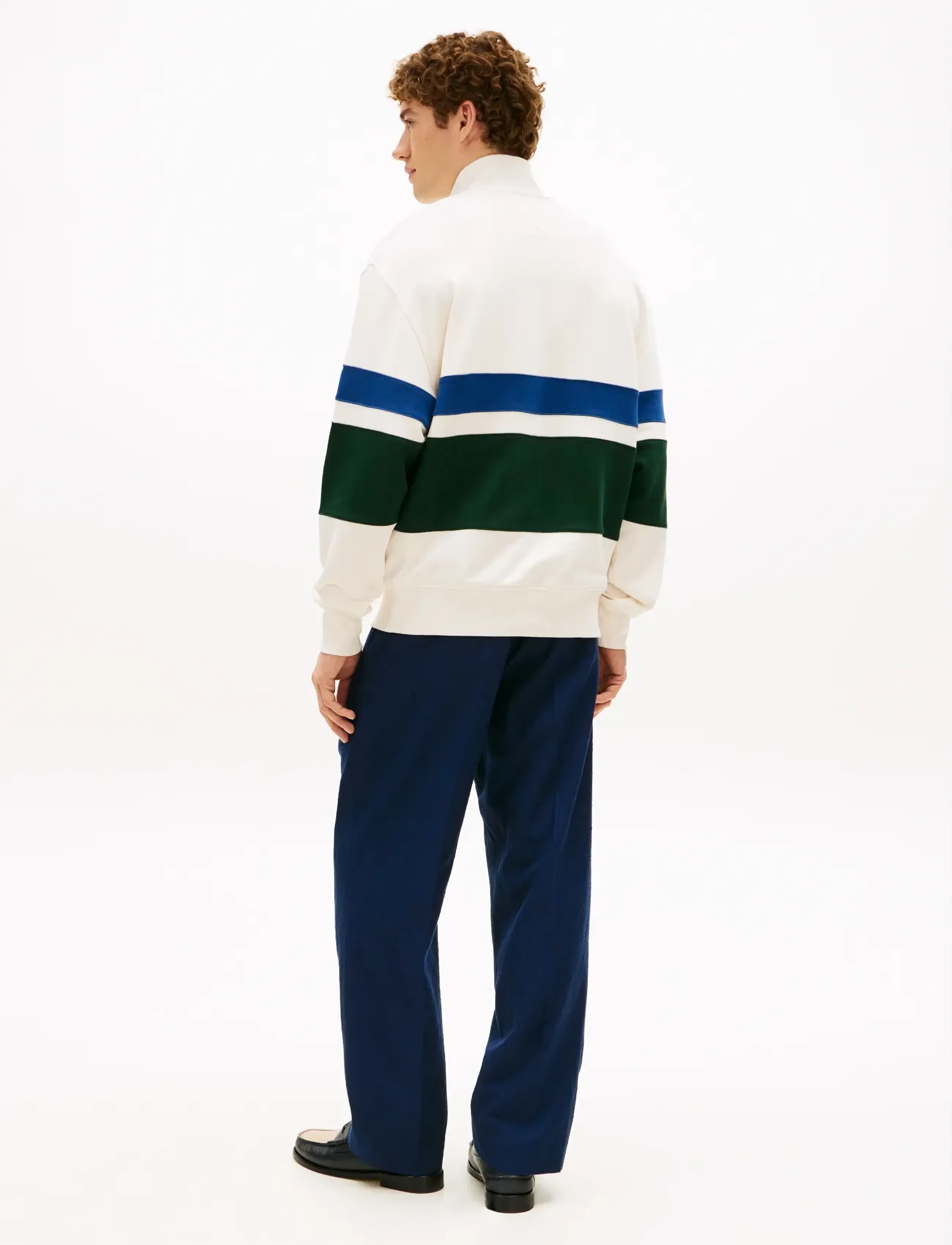 Tommy Hilfiger - COUNTRY CLUB STRIPE 1/4 ZIP - halfzip strik - ivory petal - 2