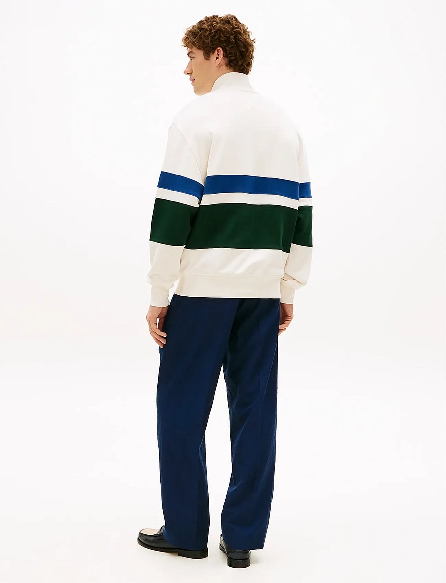 Tommy Hilfiger - COUNTRY CLUB STRIPE 1/4 ZIP - halfzip strik - ivory petal - 2