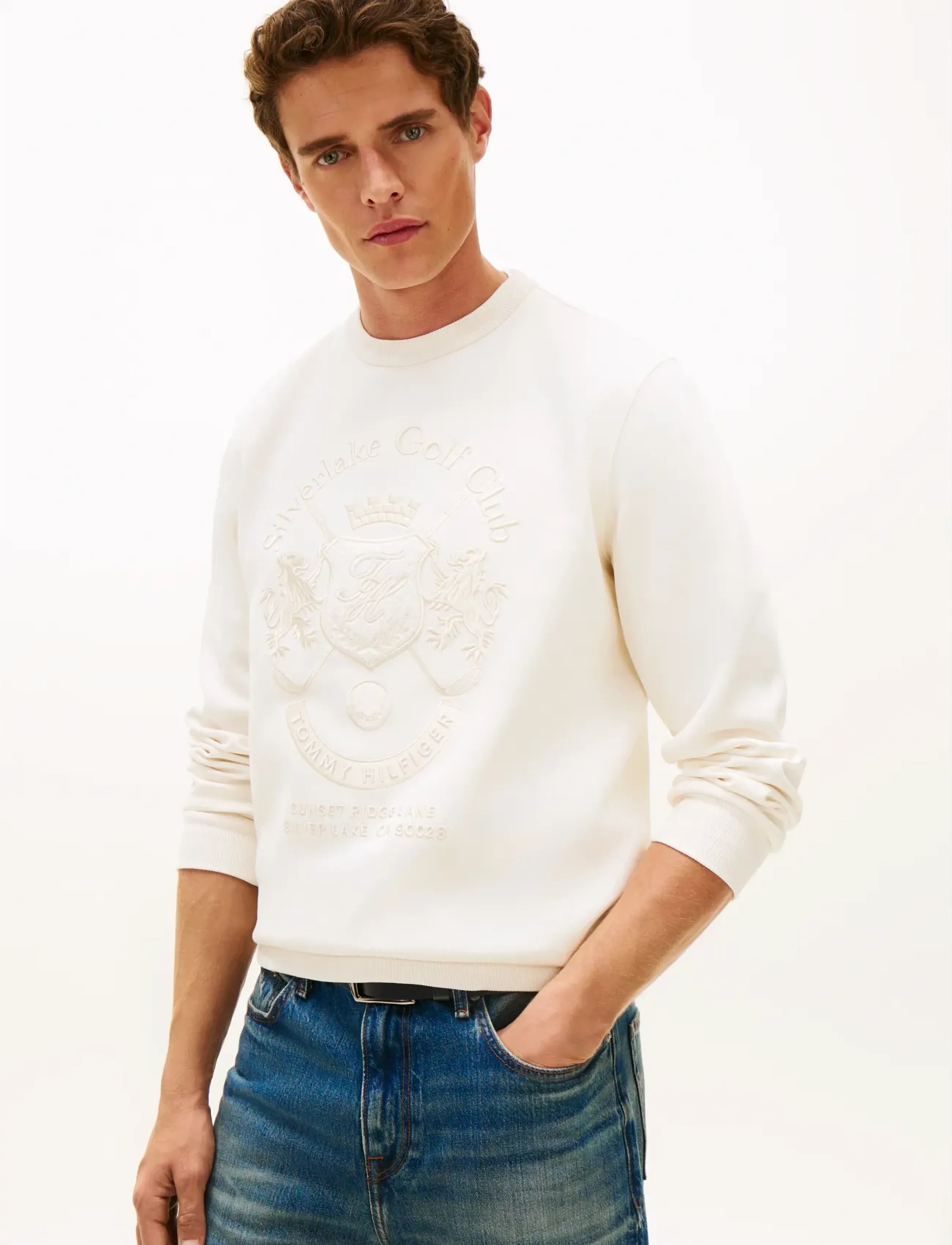 Tommy Hilfiger COUNTRY CLUB INTECHNO SWEATSHIRT - Sweatshirts - IVORY PETAL / white