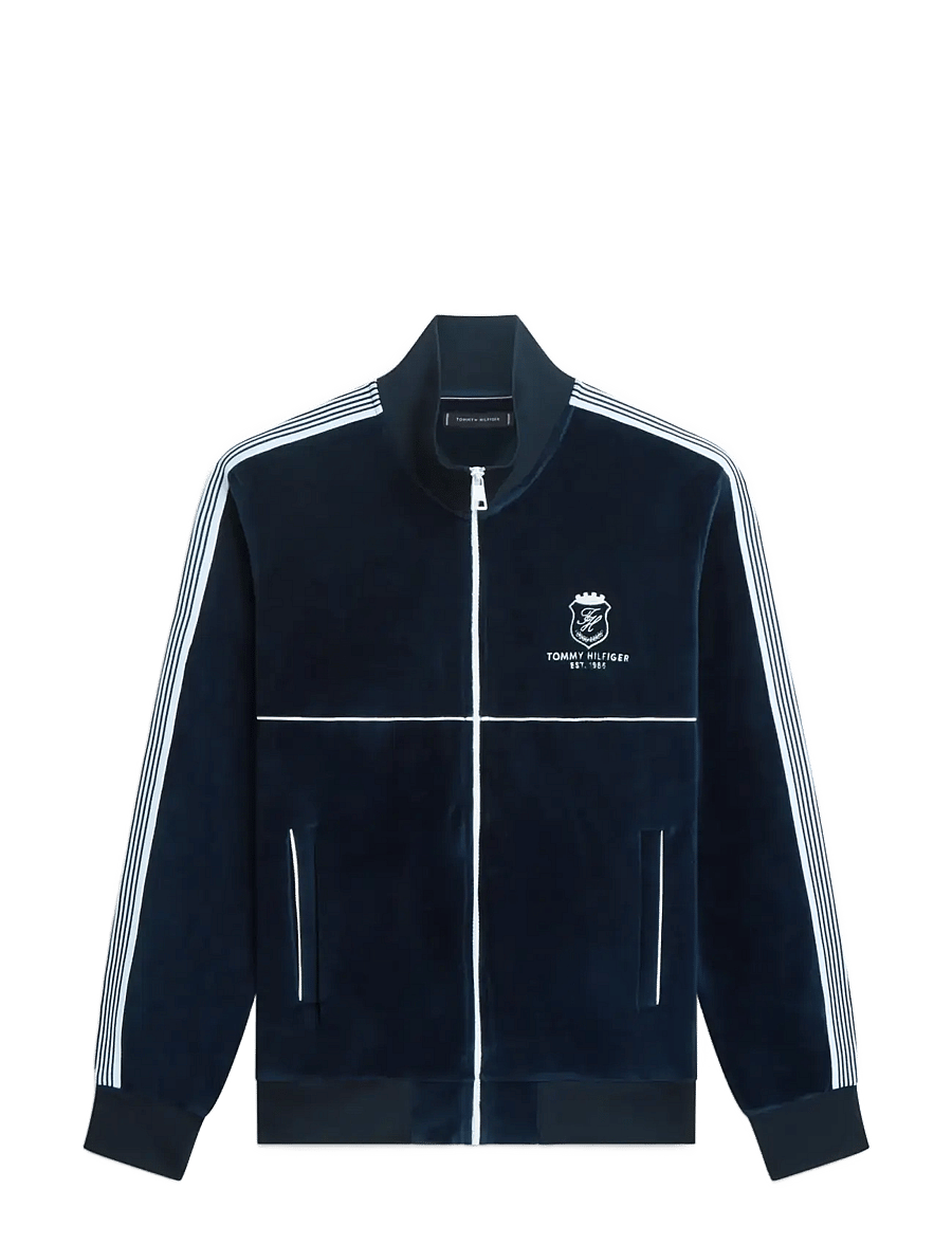 Tommy Hilfiger - VELOUR COUNTRY CLUB TRACKJACKET - sweatshirts - desert sky - 1
