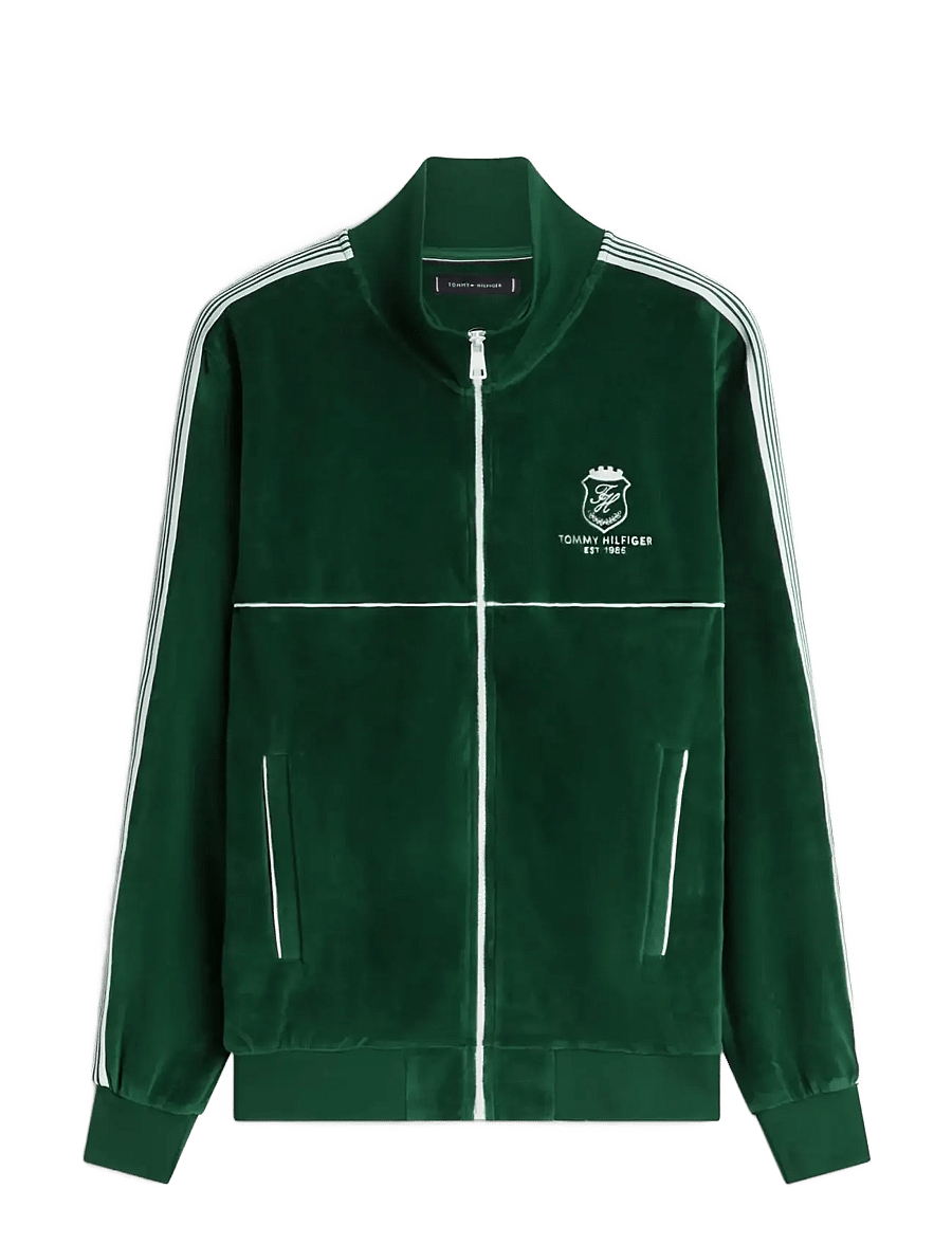 Tommy Hilfiger - VELOUR COUNTRY CLUB TRACKJACKET - sweatshirts - nocturnal green - 1