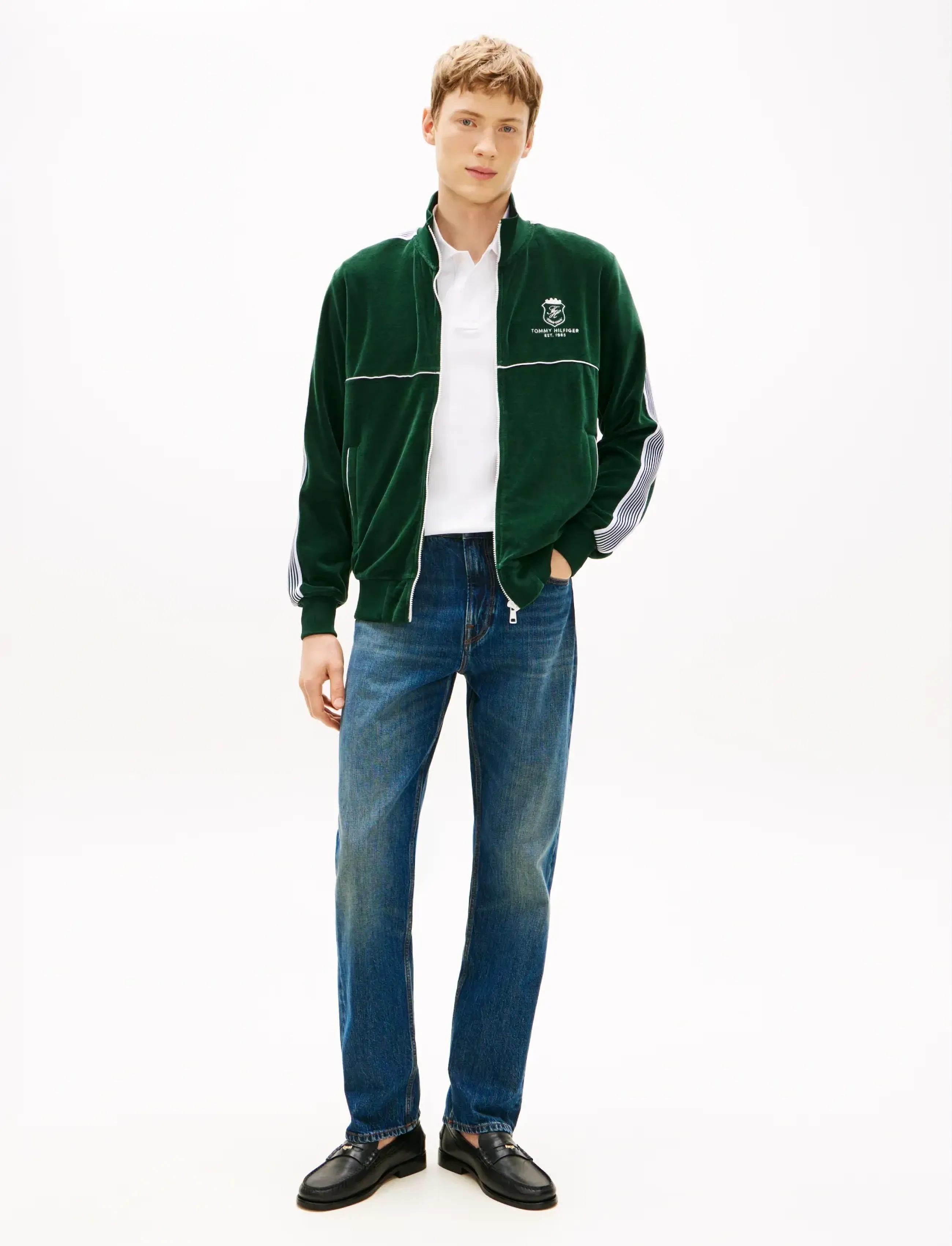 Tommy Hilfiger - VELOUR COUNTRY CLUB TRACKJACKET - shop efter anledning - nocturnal green - 3