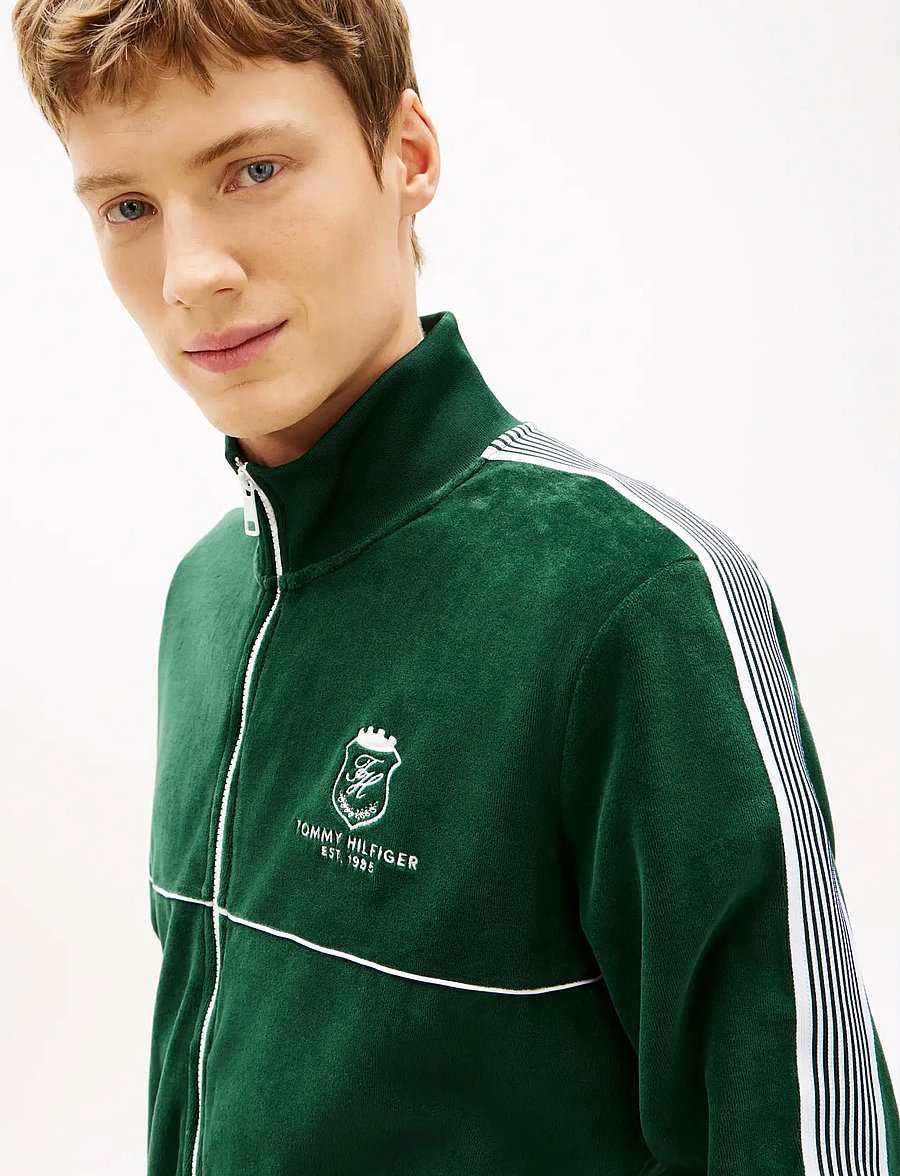 Tommy Hilfiger - VELOUR COUNTRY CLUB TRACKJACKET - sweatshirts - nocturnal green - 4