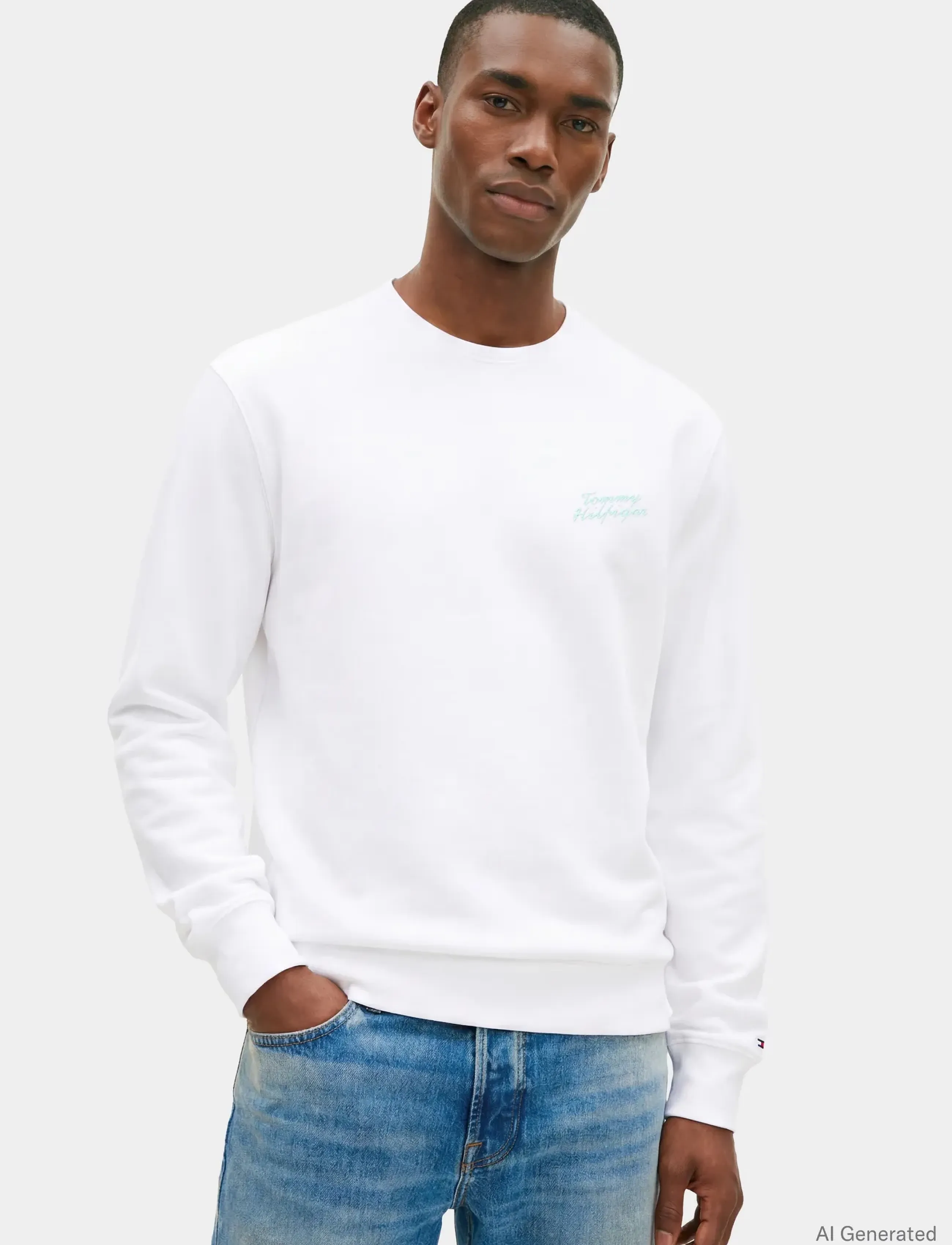 Tommy Hilfiger PALM PHOTOPRINT SWEATSHIRT - Kleidung - WHITE / white