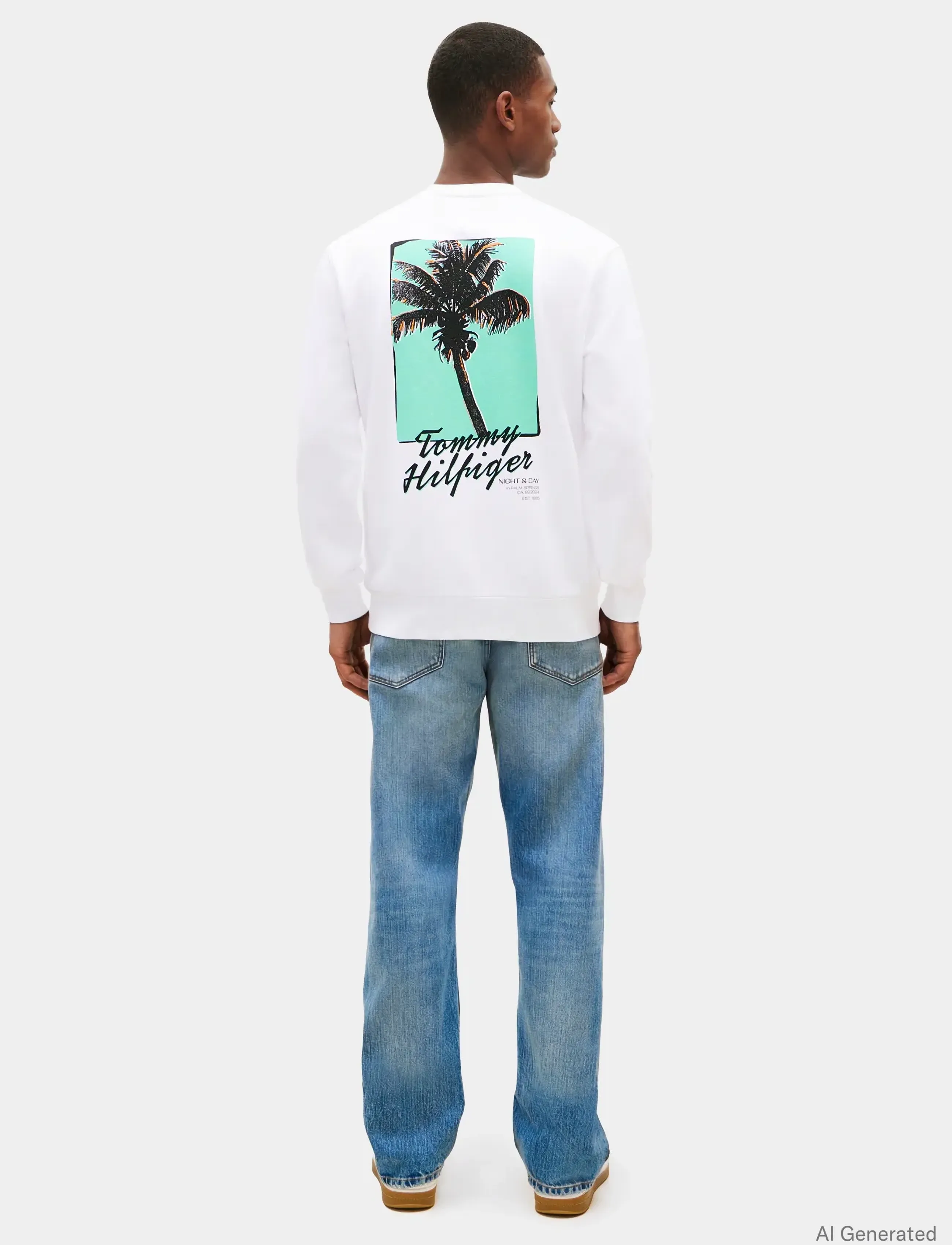 Tommy Hilfiger - PALM PHOTOPRINT SWEATSHIRT - sweatshirts - white - 2