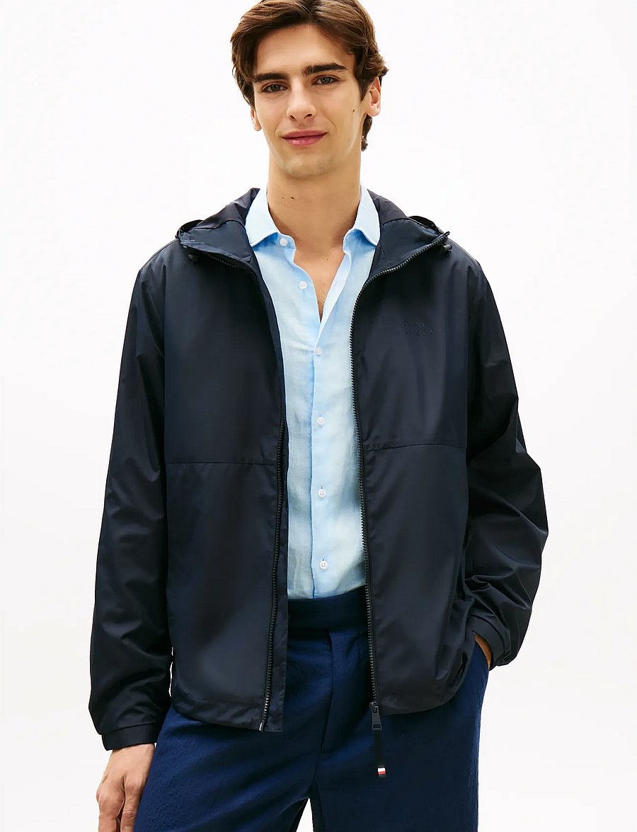 Tommy Hilfiger - BRANDED HOODED JACKET - frühlingsjacken - desert sky - 0