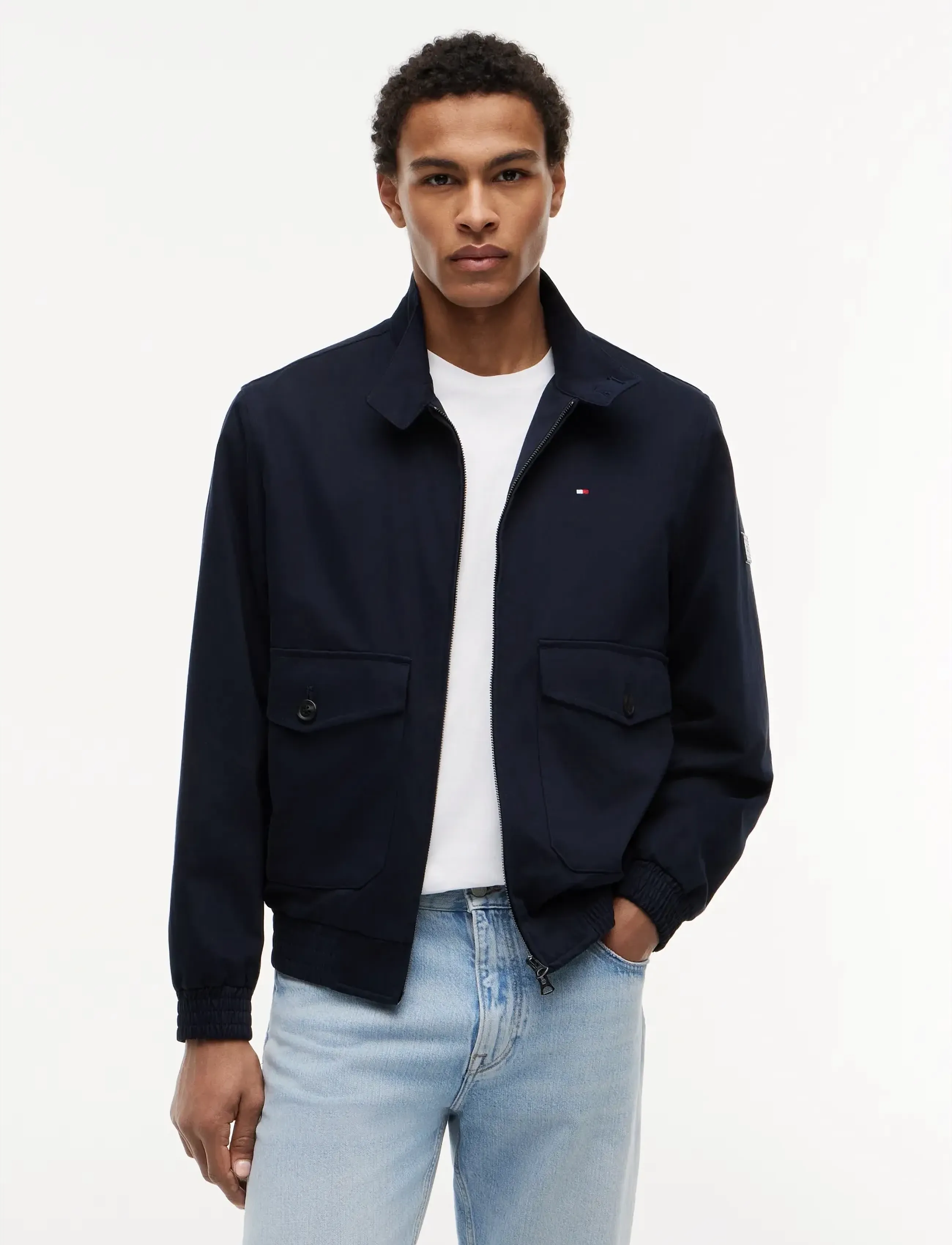 Tommy Hilfiger Cotton Harrington, Mænd, Harrington Jakke, Navy, Str: XXL