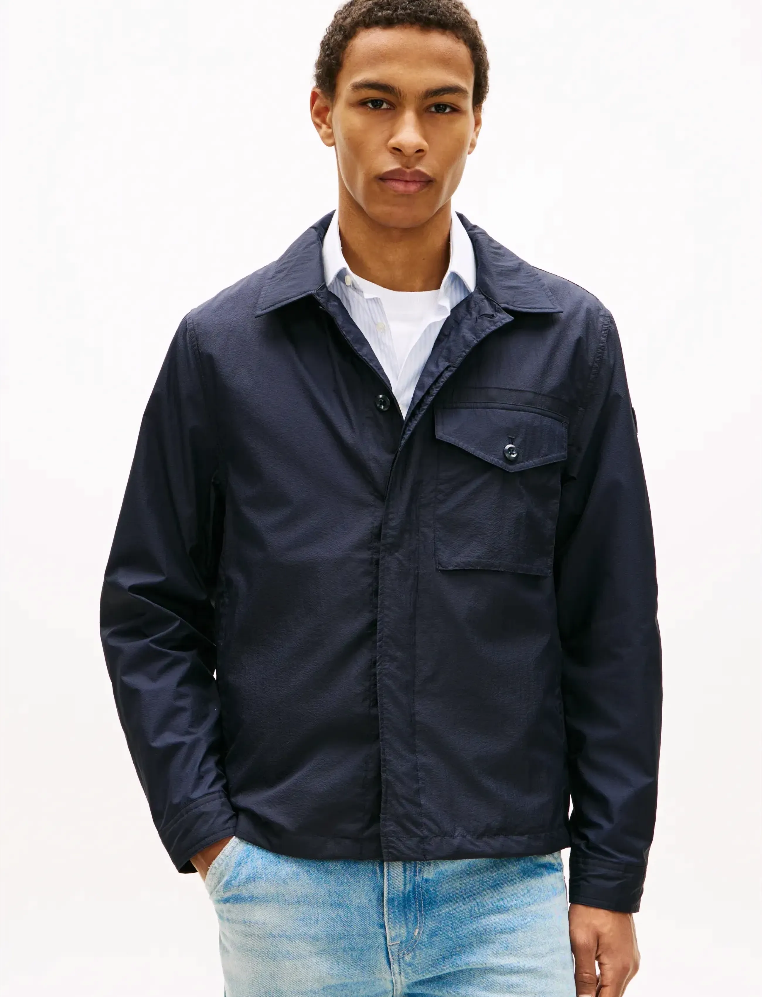 Tommy Hilfiger EXTRA LW SHIRT JACKET - Odzież zewnętrzna - DESERT SKY / navy