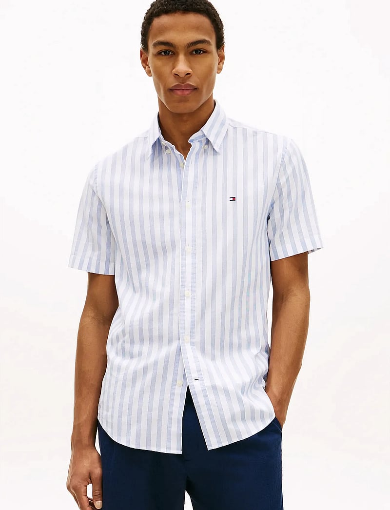 Tommy Hilfiger - STRUCTURE MULTI STP S/S - kortärmade skjortor - blue orbit stripe - 0
