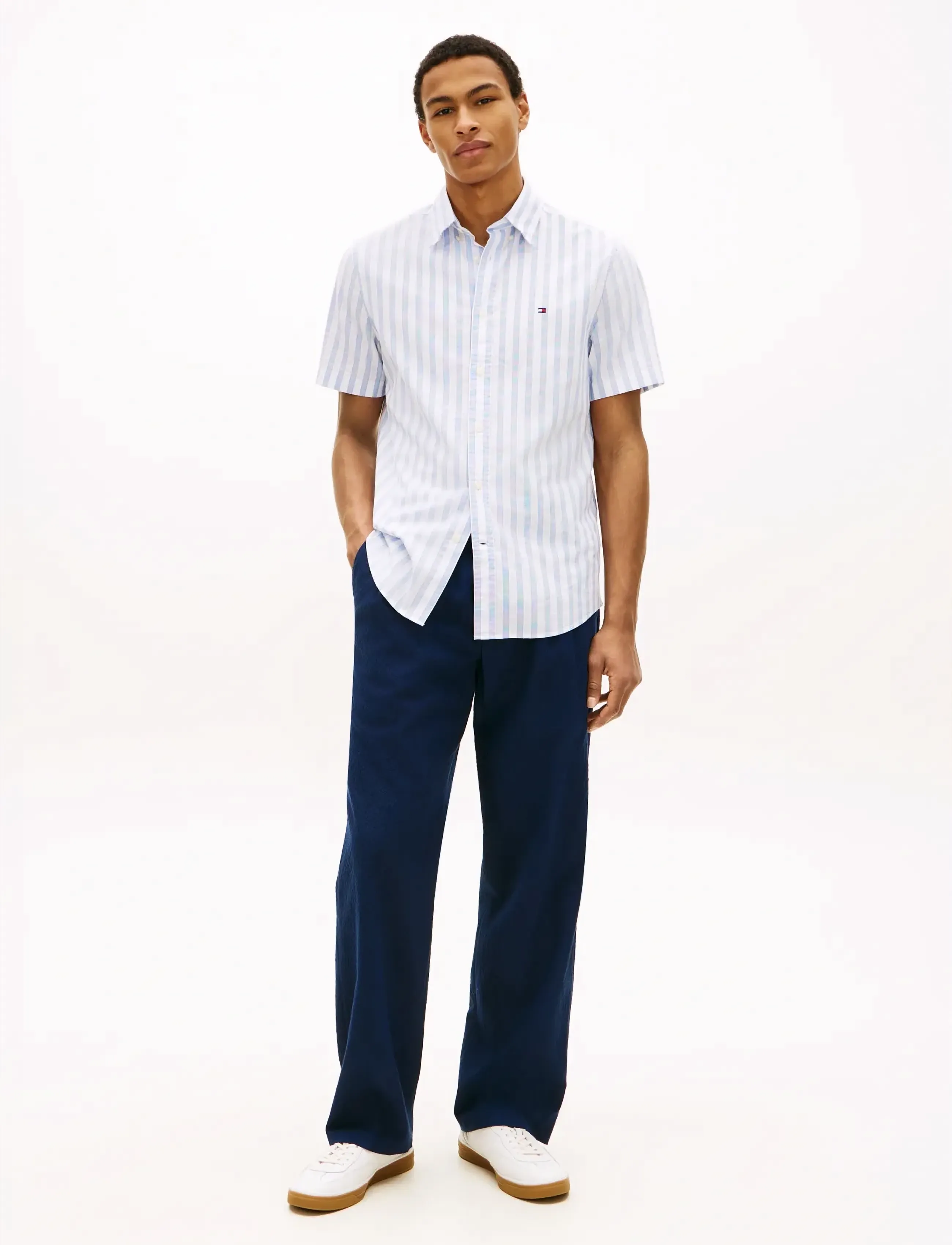 Tommy Hilfiger - STRUCTURE MULTI STP S/S - marškiniai trumpomis rankovėmis - blue orbit stripe - 3