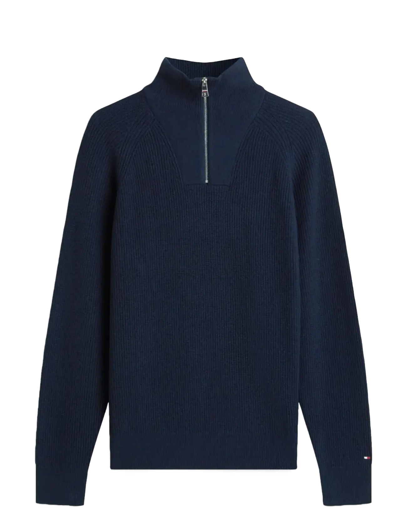Tommy Hilfiger FISHERMAN RIB ZIP MOCK - Stickat - DARK NIGHT NAVY / navy