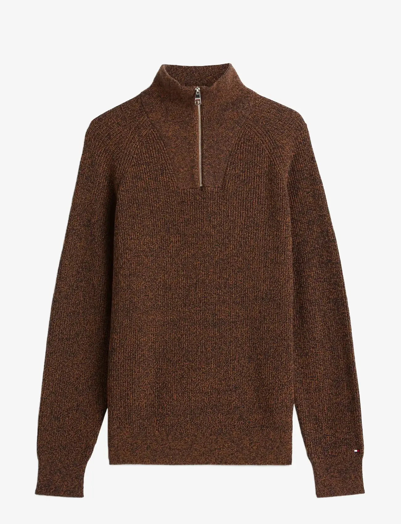 Tommy Hilfiger - FISHERMAN RIB ZIP MOCK - halfzip strik - highland khaki - 1
