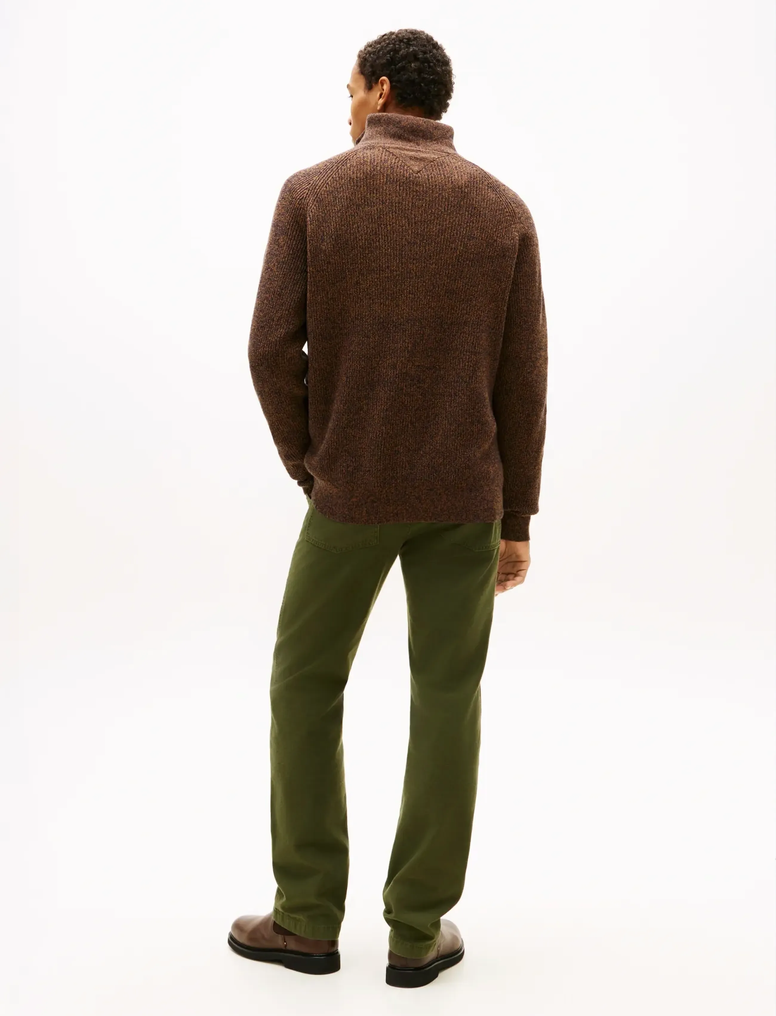 Tommy Hilfiger - FISHERMAN RIB ZIP MOCK - half zip jumpers - highland khaki - 3