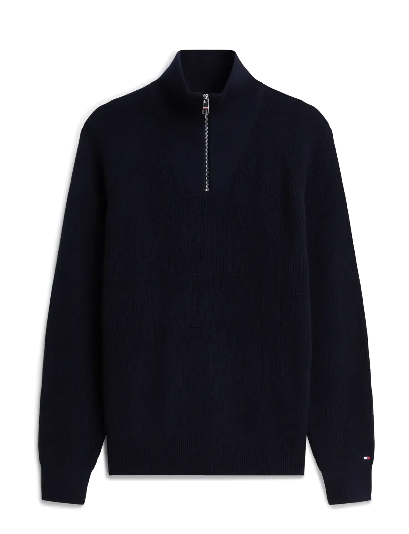 Tommy Hilfiger FISHERMAN RIB ZIP MOCK - Pullover mit halbem Reißverschluss - NAVY BLUE / navy