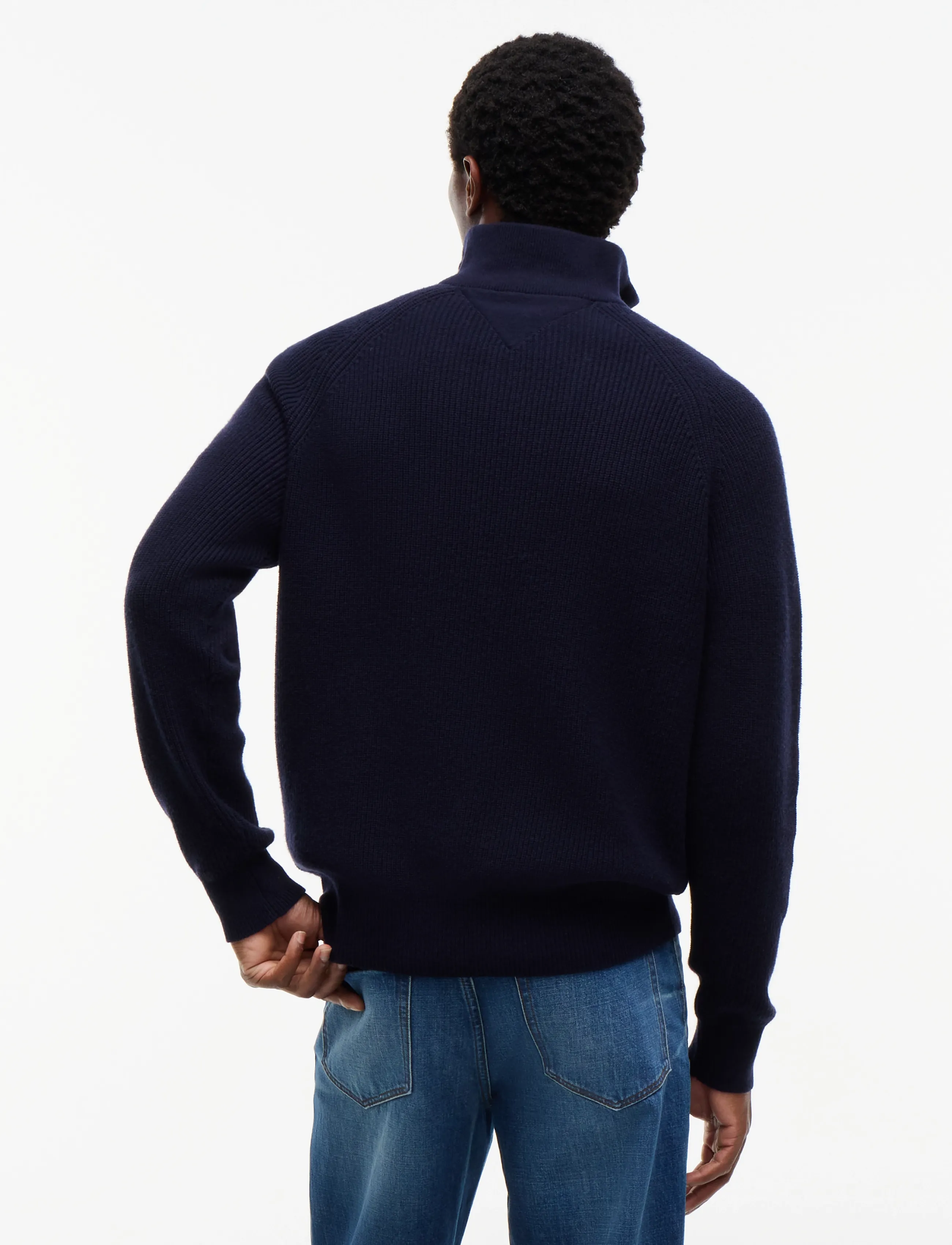 Tommy Hilfiger - FISHERMAN RIB ZIP MOCK - pullover mit halbem reißverschluss - navy blue - 2