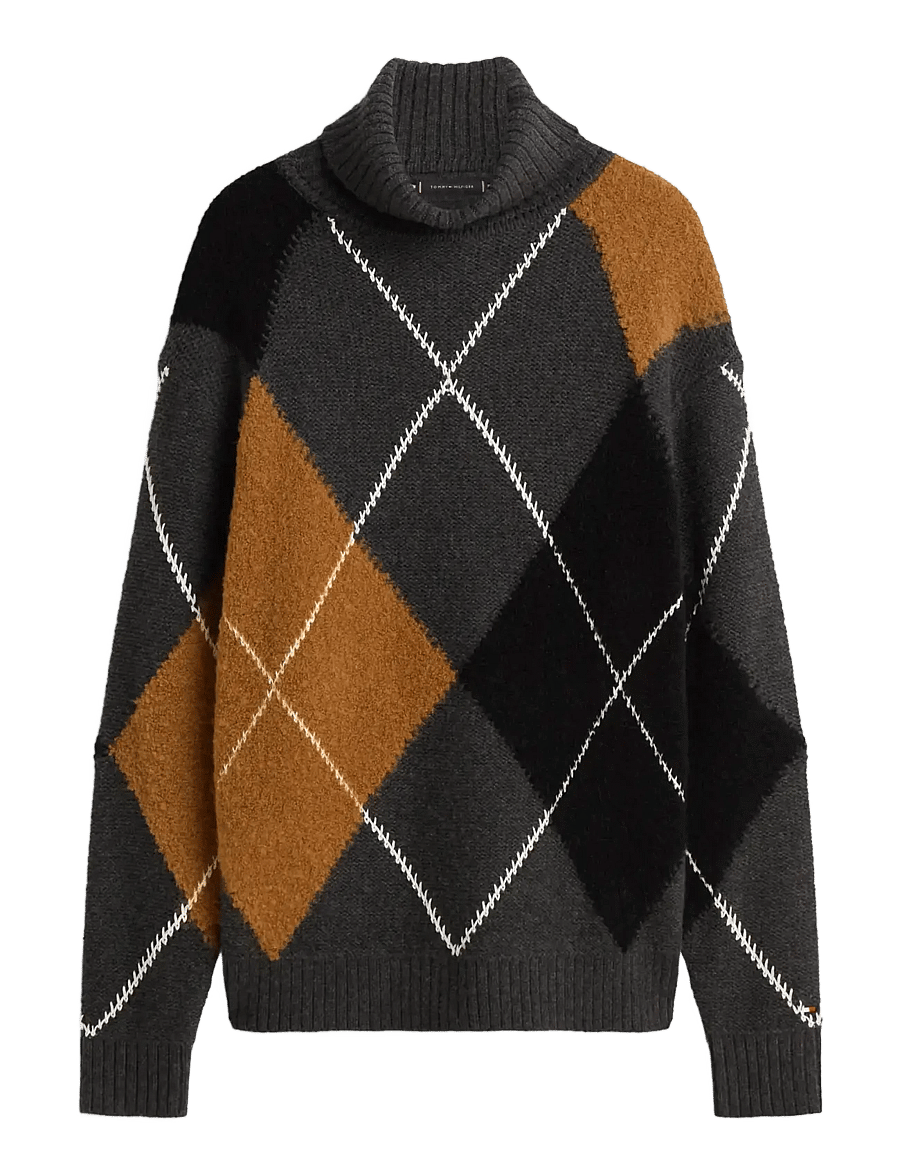 Tommy Hilfiger - ARGYLE ROLL NECK - rullekraver - dark grey heather - 1