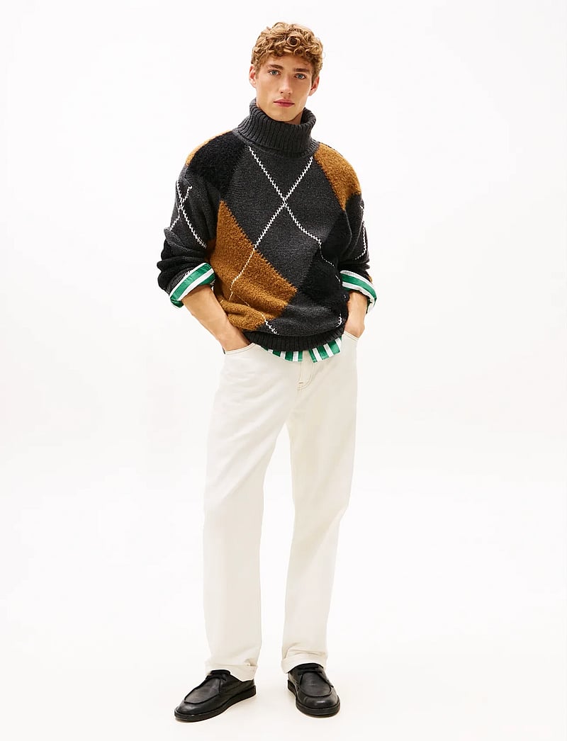 Tommy Hilfiger - ARGYLE ROLL NECK - kõrge kaelusega džemprid - dark grey heather - 2