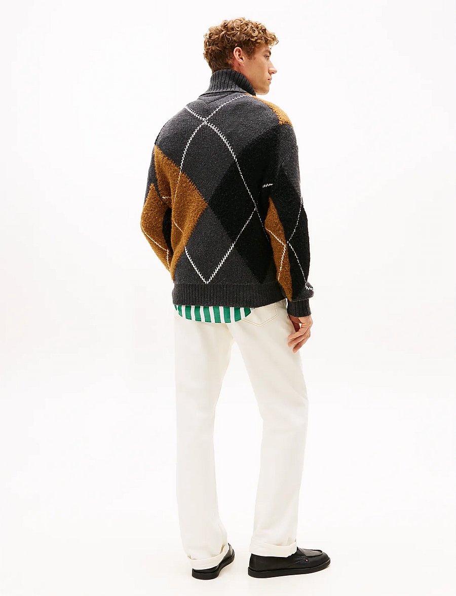Tommy Hilfiger - ARGYLE ROLL NECK - rullekraver - dark grey heather - 3