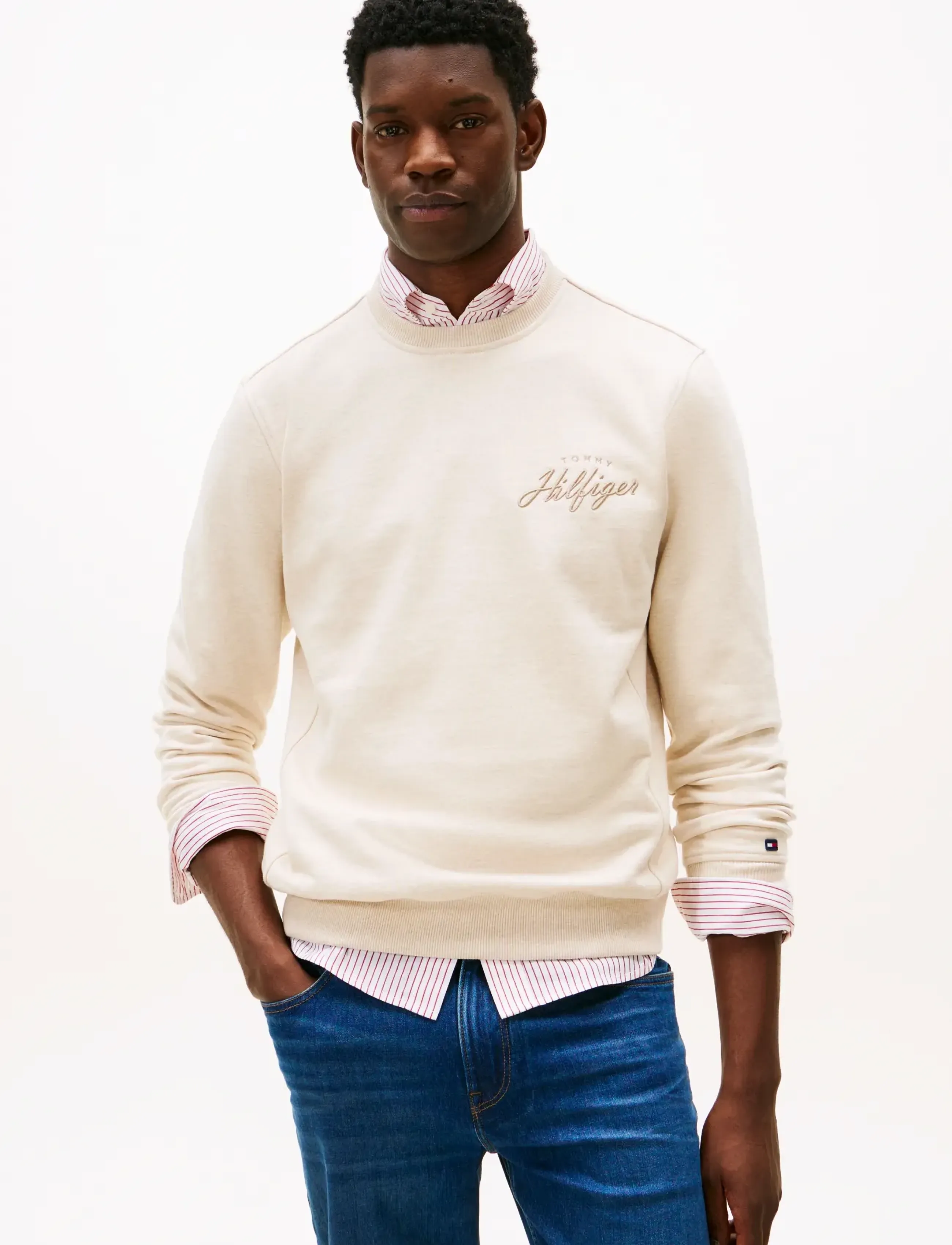 Tommy Hilfiger MODERN ATHLEISURE REG SWEATSHIRT - Sweatshirts - HEATHERED OATMILK / cream