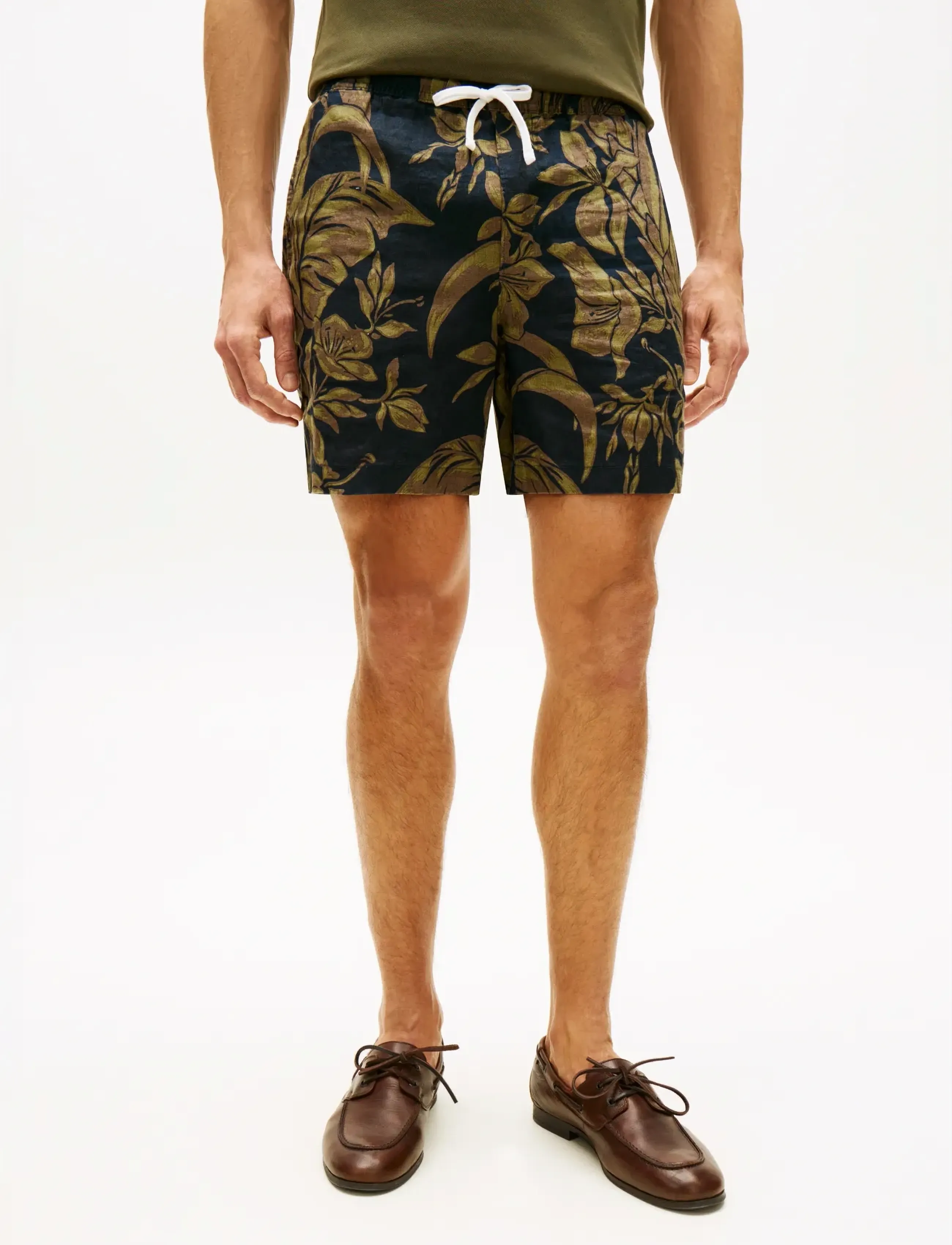 Tommy Hilfiger DOVER 6  PO LINEN FLORAL AOP 2/2 - Shop by style - DARK NIGHT NAVY ALLOVER / white