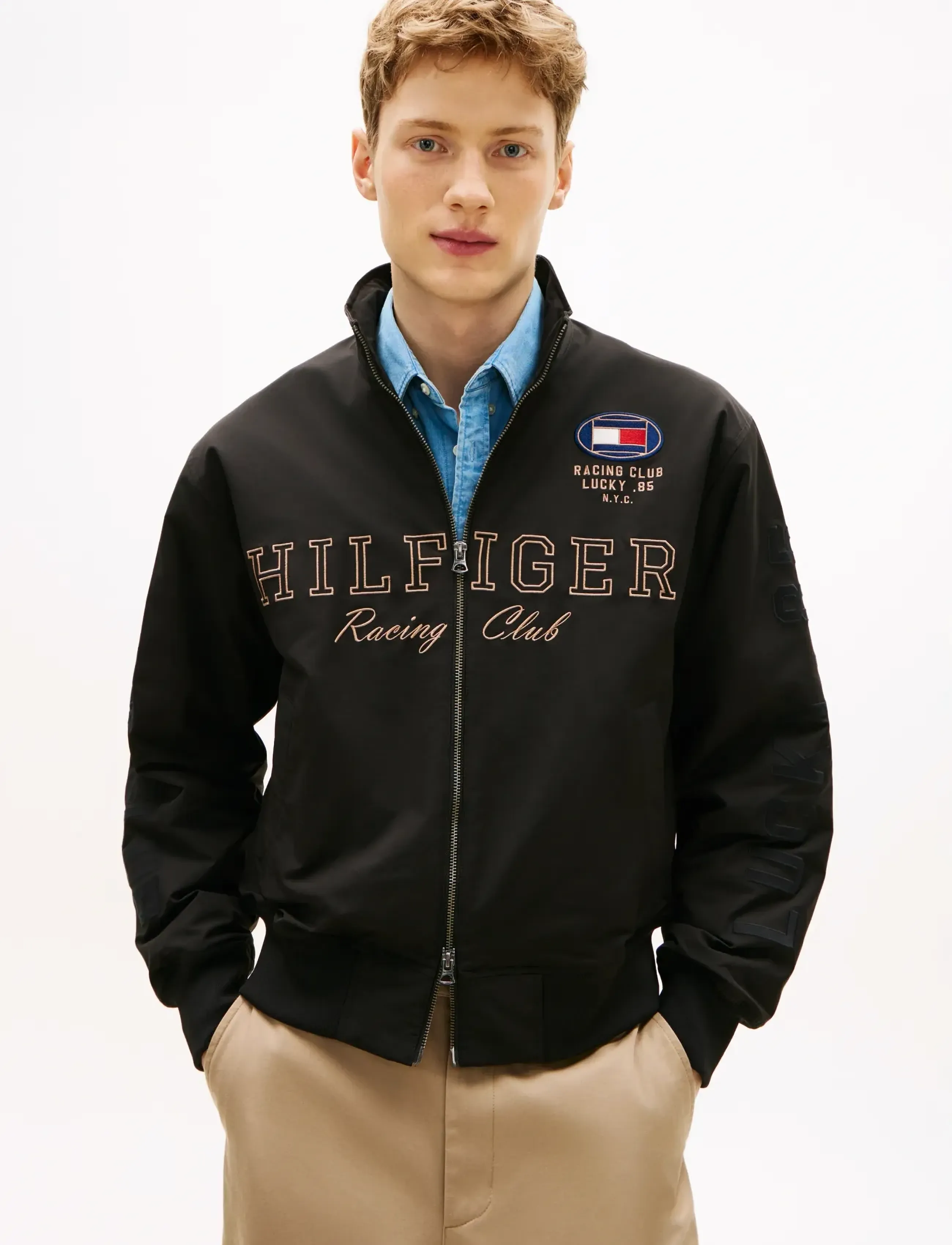 Tommy Hilfiger RACING JACKET - Joped - BLACK / black