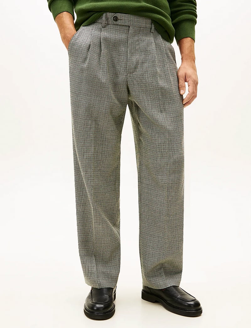 Tommy Hilfiger - DC CHECK PANTS - formell - darkened emerald - 0