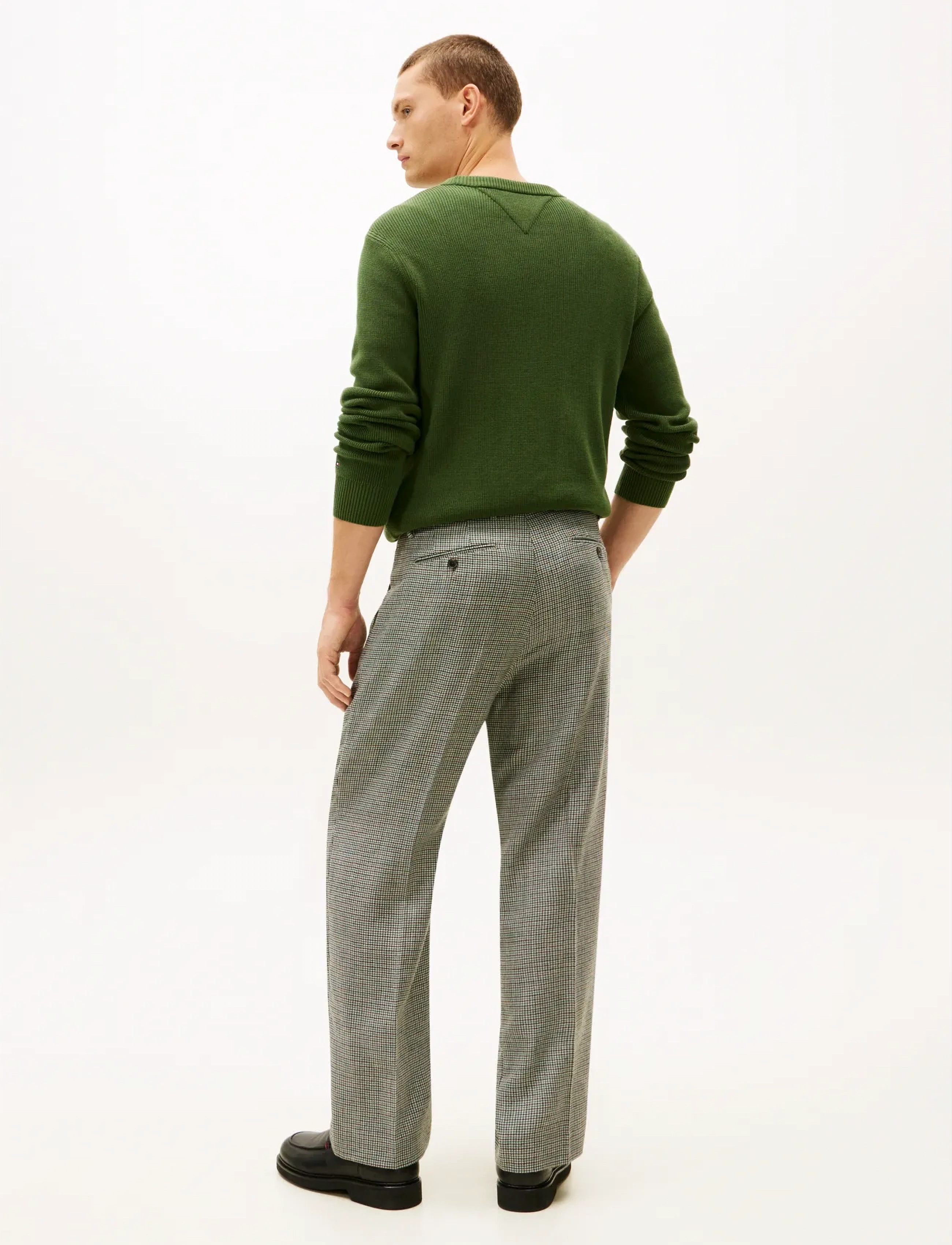 Tommy Hilfiger - DC CHECK PANTS - puvunhousut - darkened emerald - 2