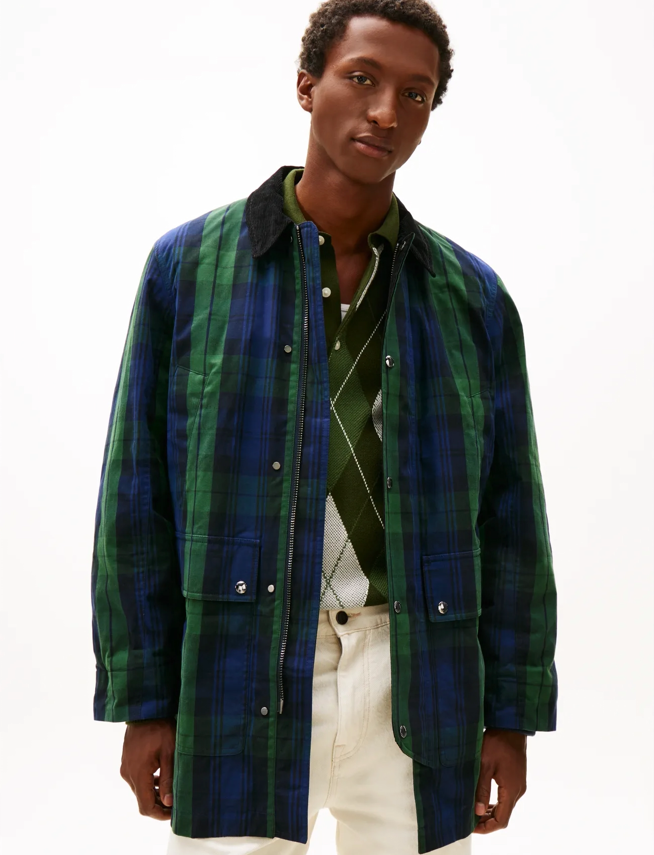 Tommy Hilfiger Long Check Waxed Barn Coat, XXL, Multi/patterned, Jakker > Quiltede Jakker, Herre