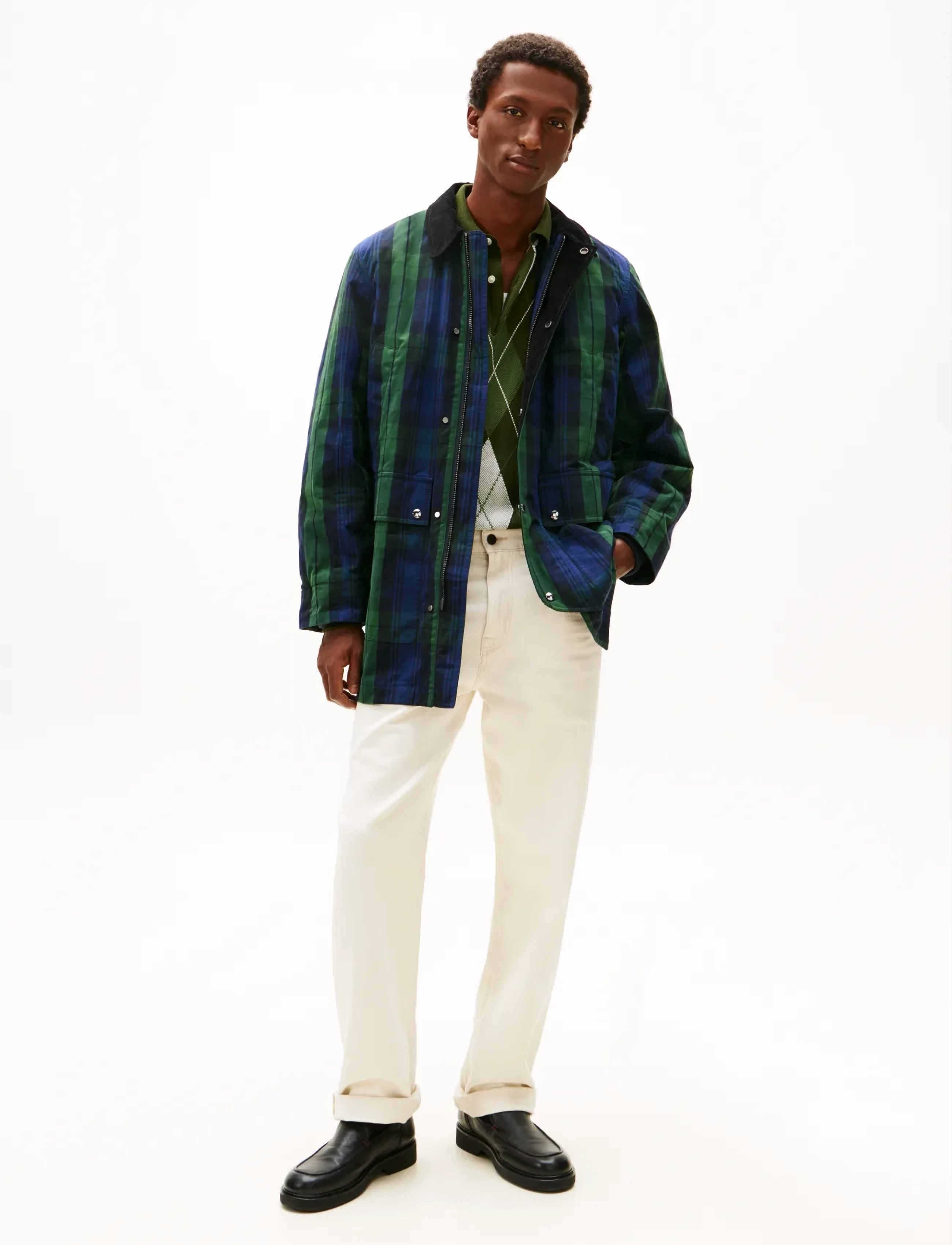 Tommy Hilfiger - LONG CHECK WAXED BARN COAT - gesteppt - blackwatch check - 2