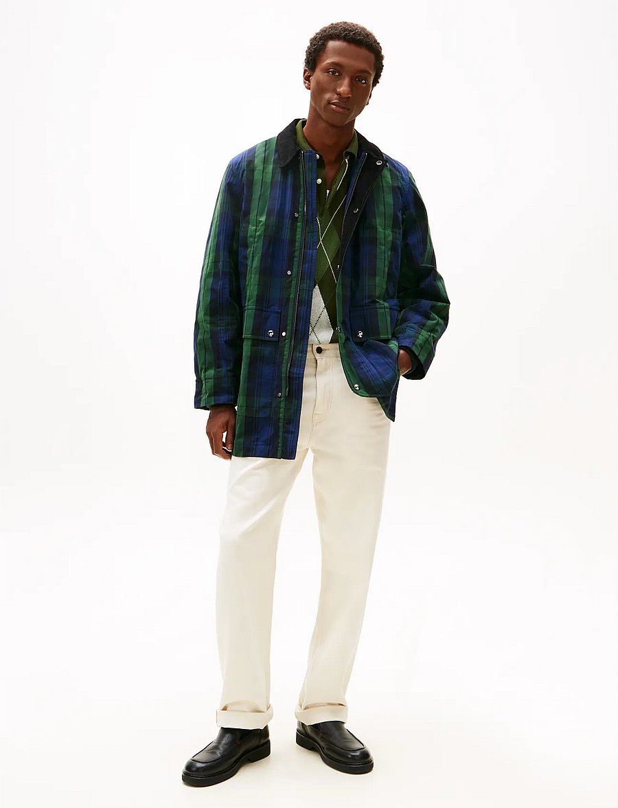 Tommy Hilfiger - LONG CHECK WAXED BARN COAT - gesteppt - blackwatch check - 2