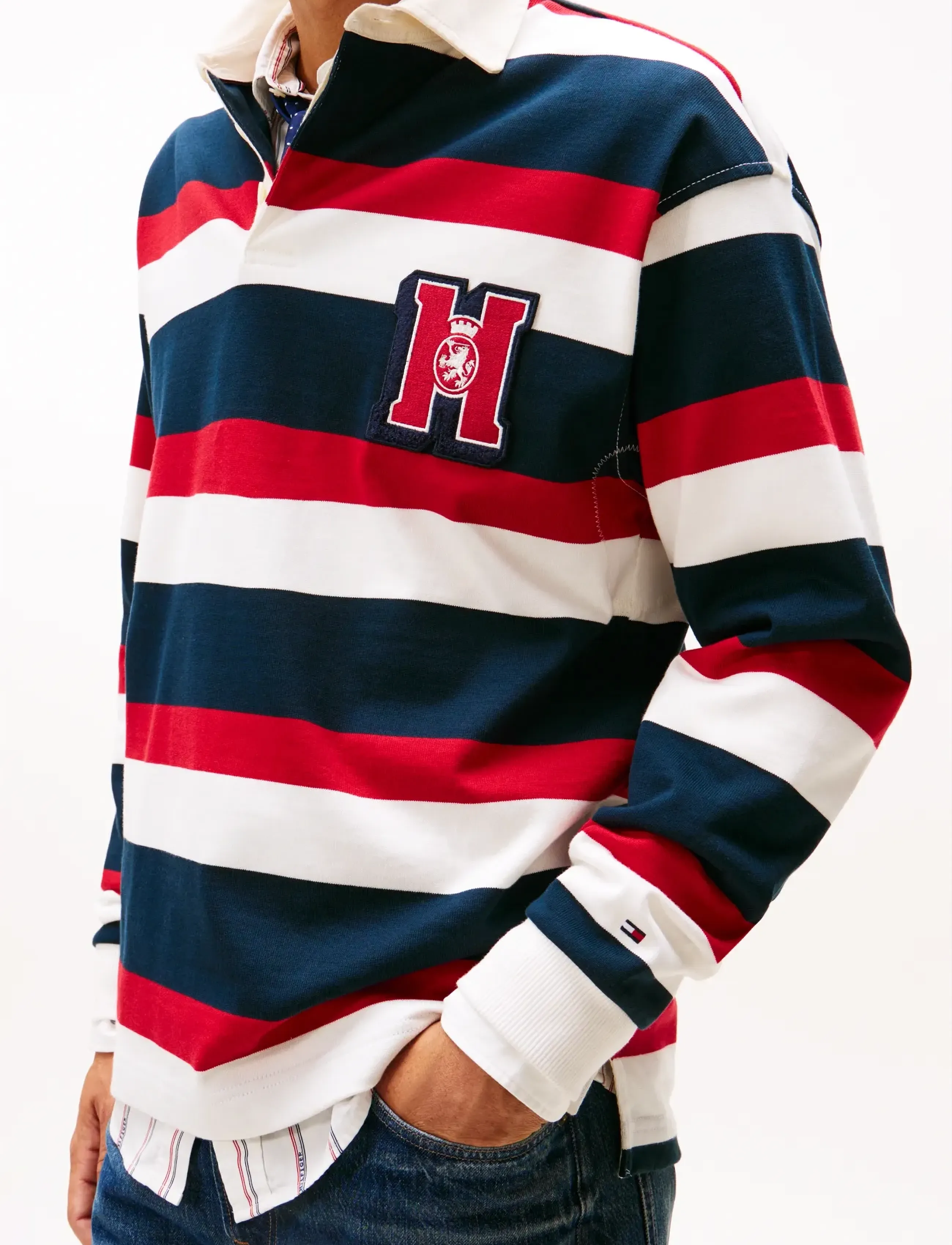 Tommy Hilfiger - CREST STRIPED RUGBY - langärmelig - ecru   multi - 4