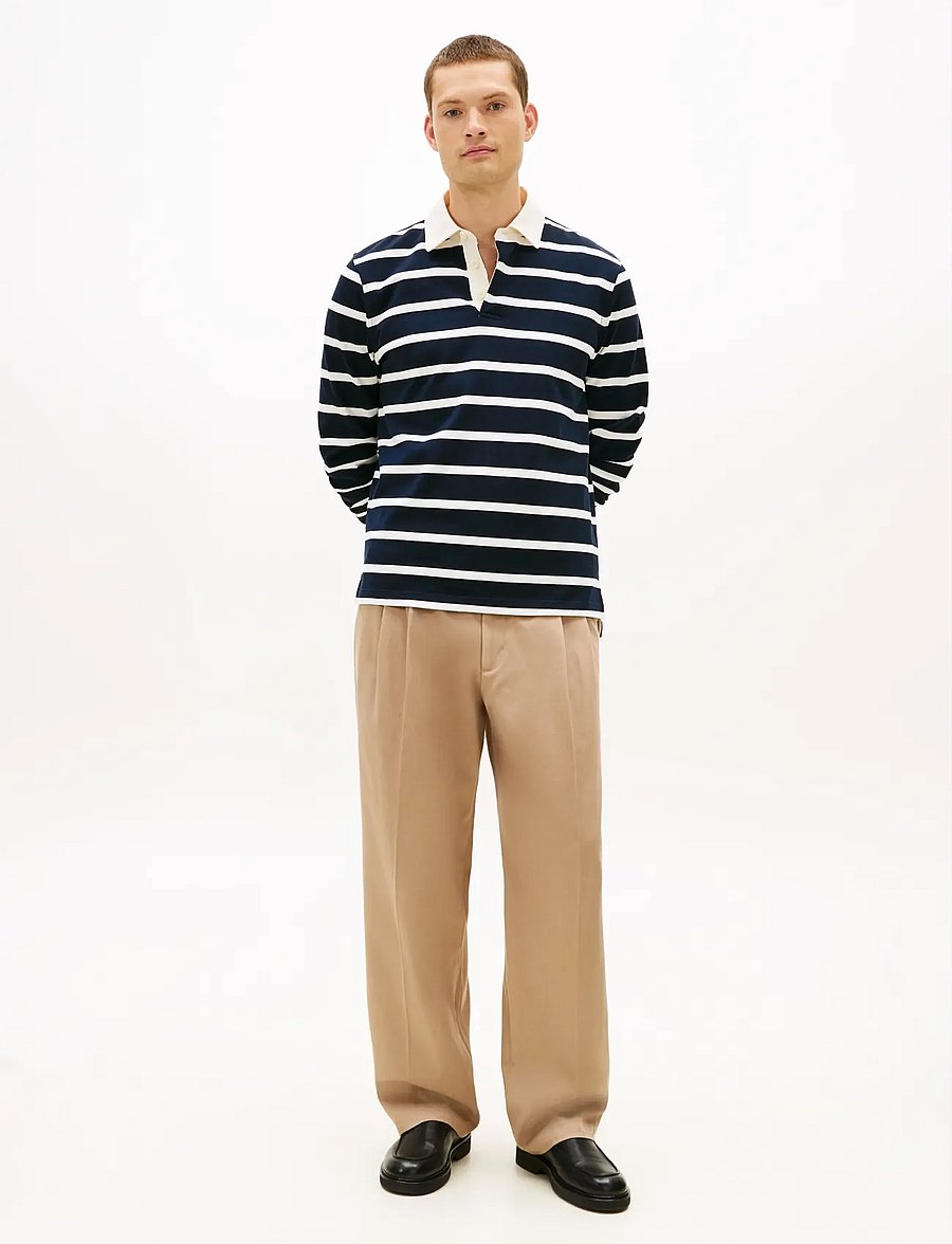 Tommy Hilfiger - ESSENTIAL STRIPED RUGBY - pitkähihaiset - desert sky ecru - 2