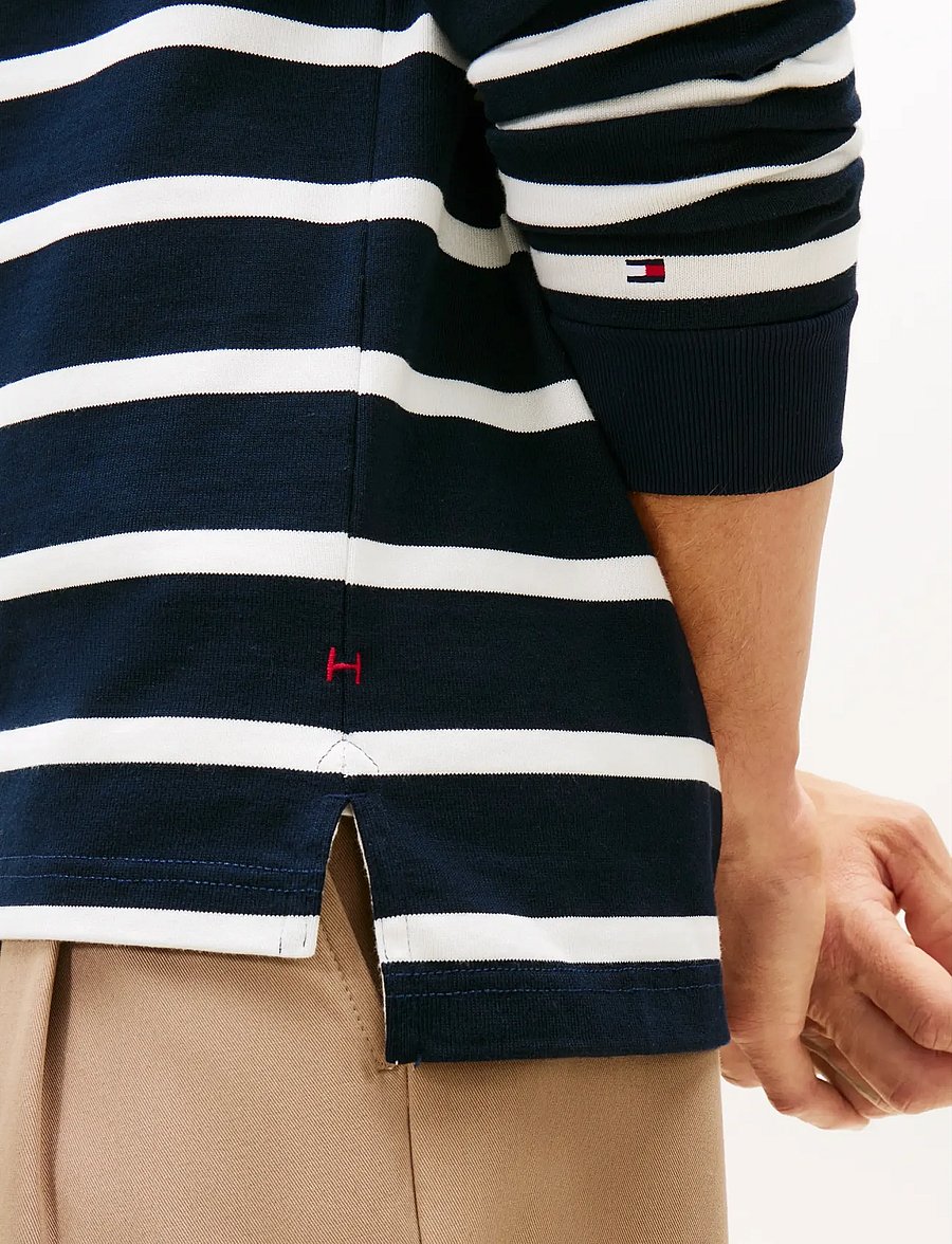 Tommy Hilfiger - ESSENTIAL STRIPED RUGBY - pitkähihaiset - desert sky ecru - 4