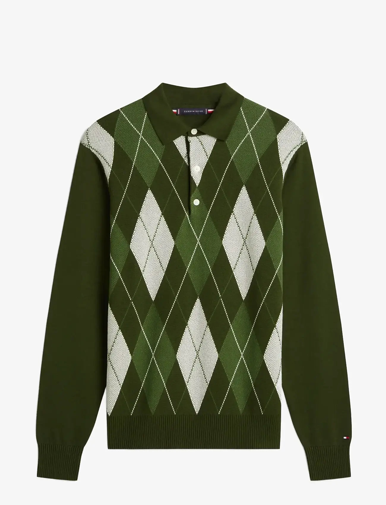 Tommy Hilfiger - ARGYLE LS RUGBY - gestrickte polohemden - arctic spruce - 1