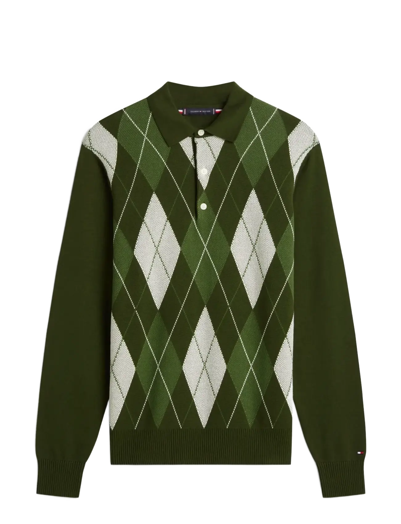 Tommy Hilfiger - ARGYLE LS RUGBY - pikkade varrukatega kootud polosärgid - arctic spruce - 1