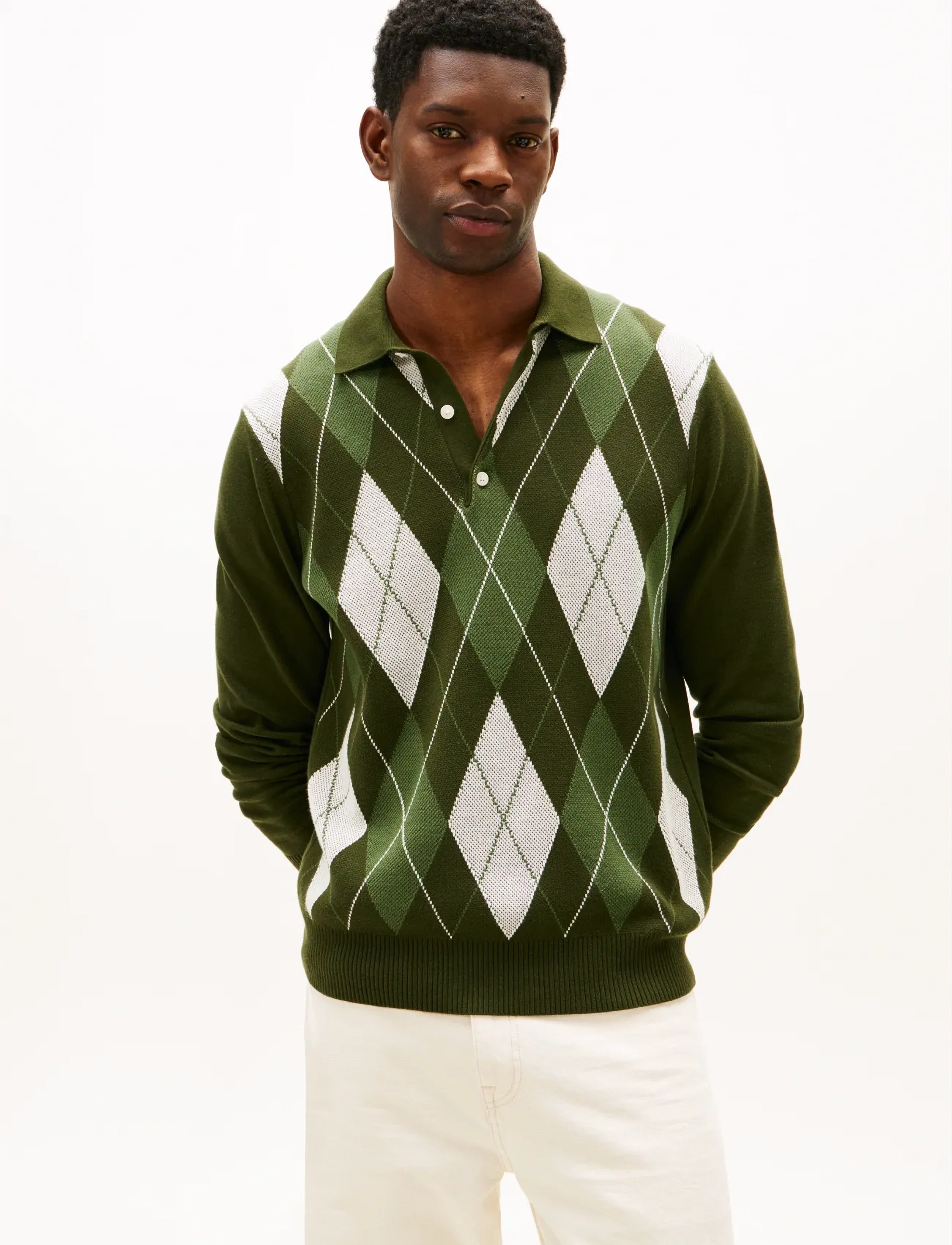 Tommy Hilfiger ARGYLE LS RUGBY - Knitted polos - ARCTIC SPRUCE / green
