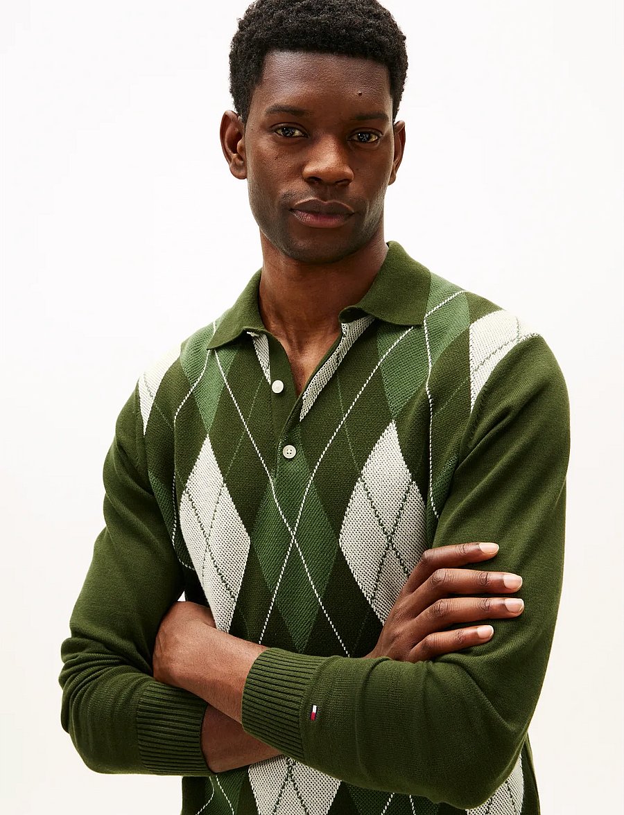 Tommy Hilfiger - ARGYLE LS RUGBY - pikkade varrukatega kootud polosärgid - arctic spruce - 4